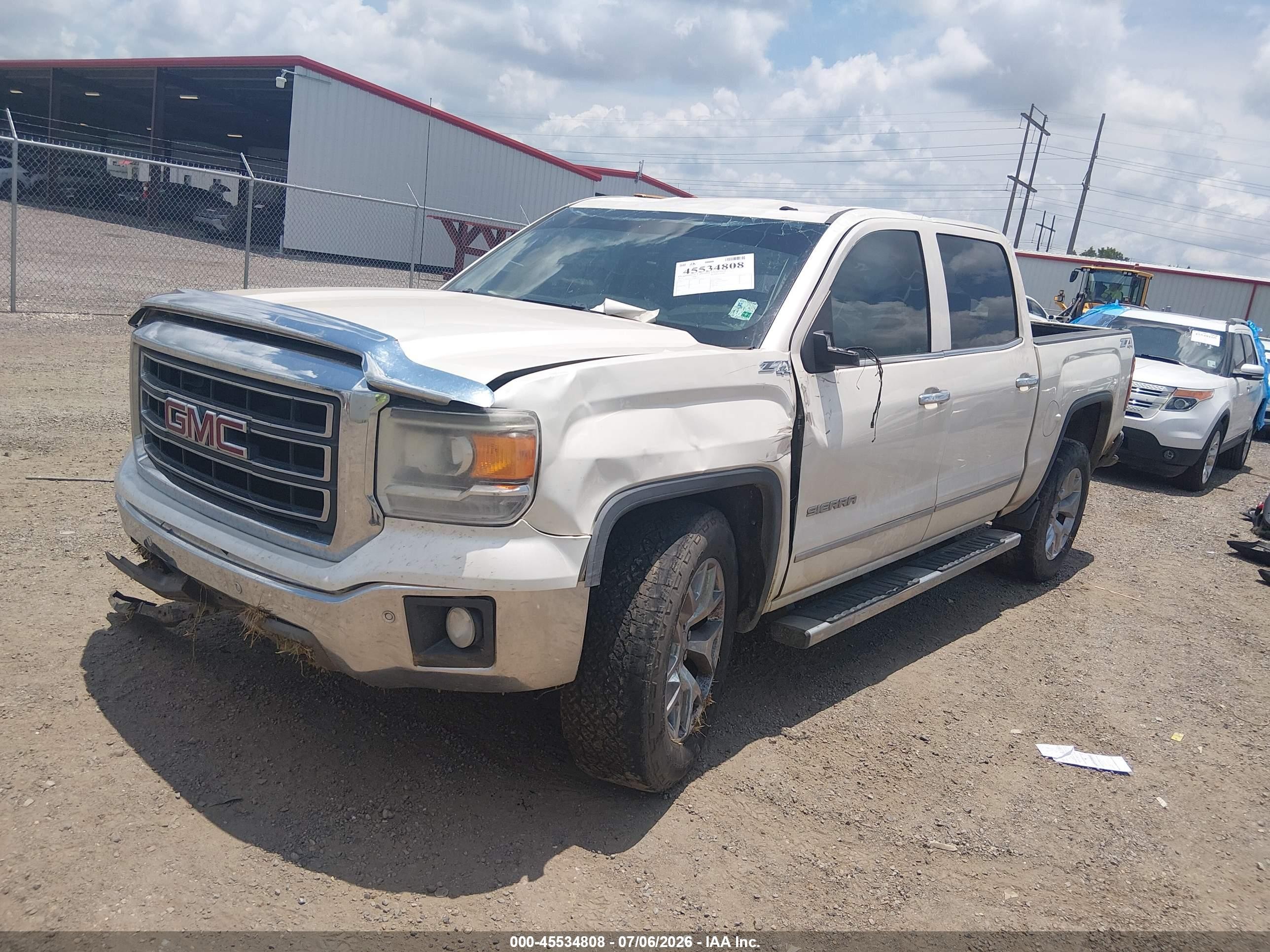 2014 Gmc Sierra 1500 Slt White vin: 3GTU2VEC1EG421921