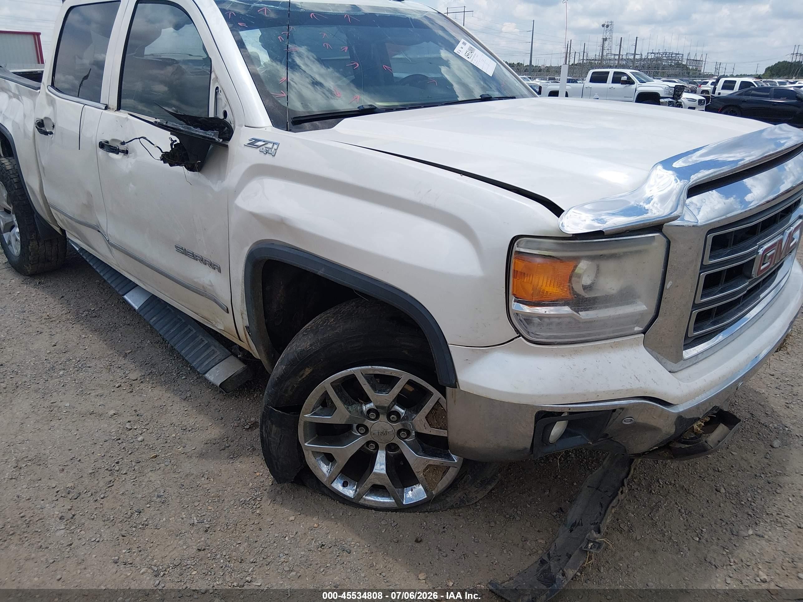 2014 Gmc Sierra 1500 Slt White vin: 3GTU2VEC1EG421921