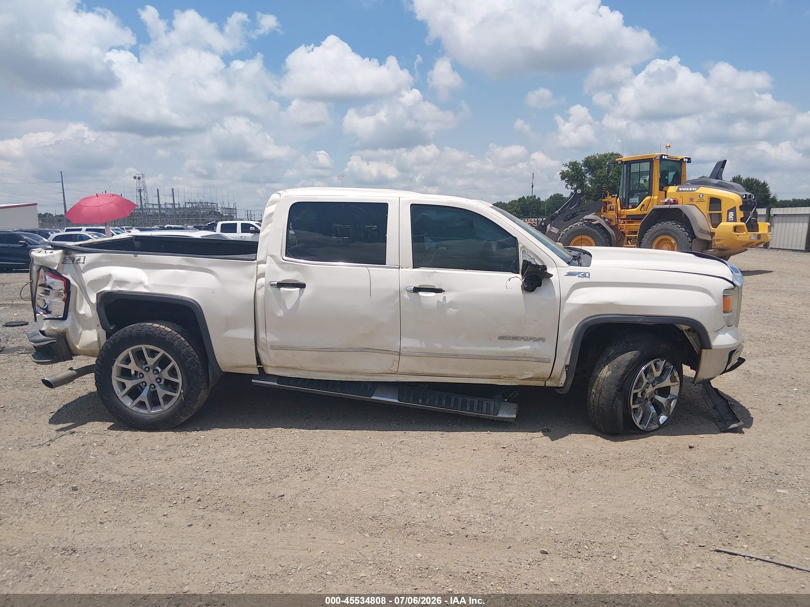 2014 Gmc Sierra 1500 Slt White vin: 3GTU2VEC1EG421921