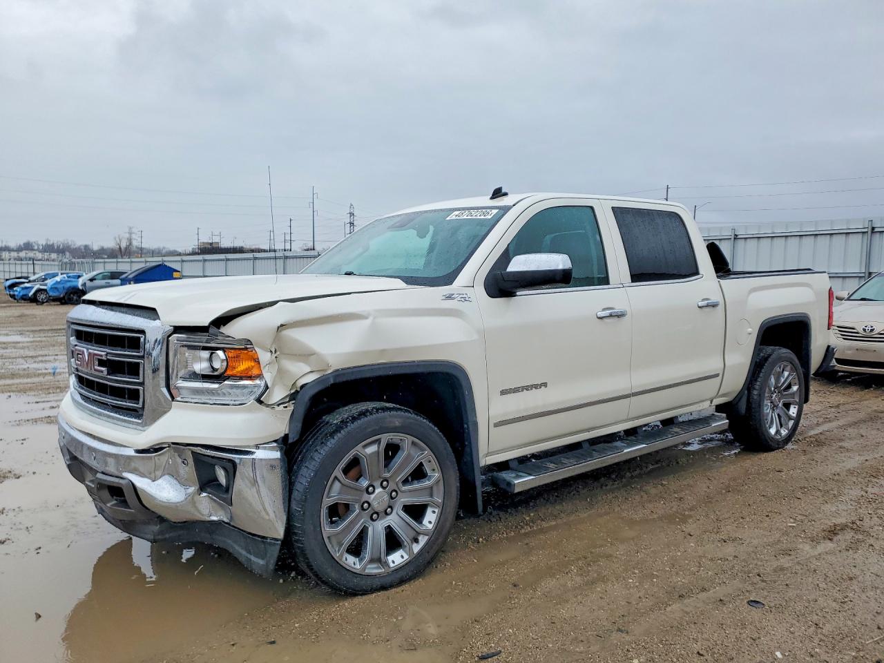 2014 Gmc Sierra K1500 Slt White vin: 3GTU2VEC1EG471556
