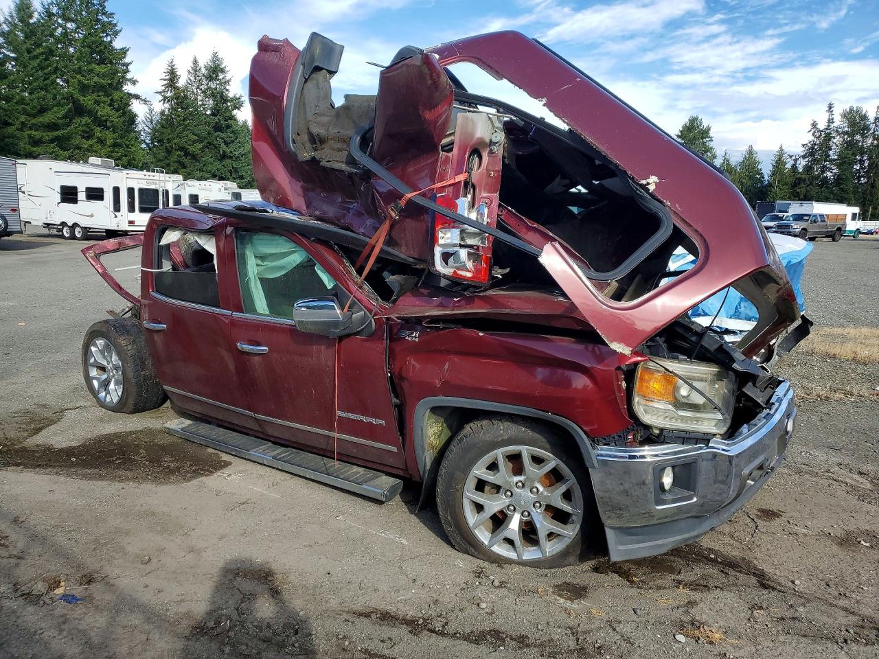2015 Gmc Sierra K1500 Slt Burgundy vin: 3GTU2VEC1FG126366