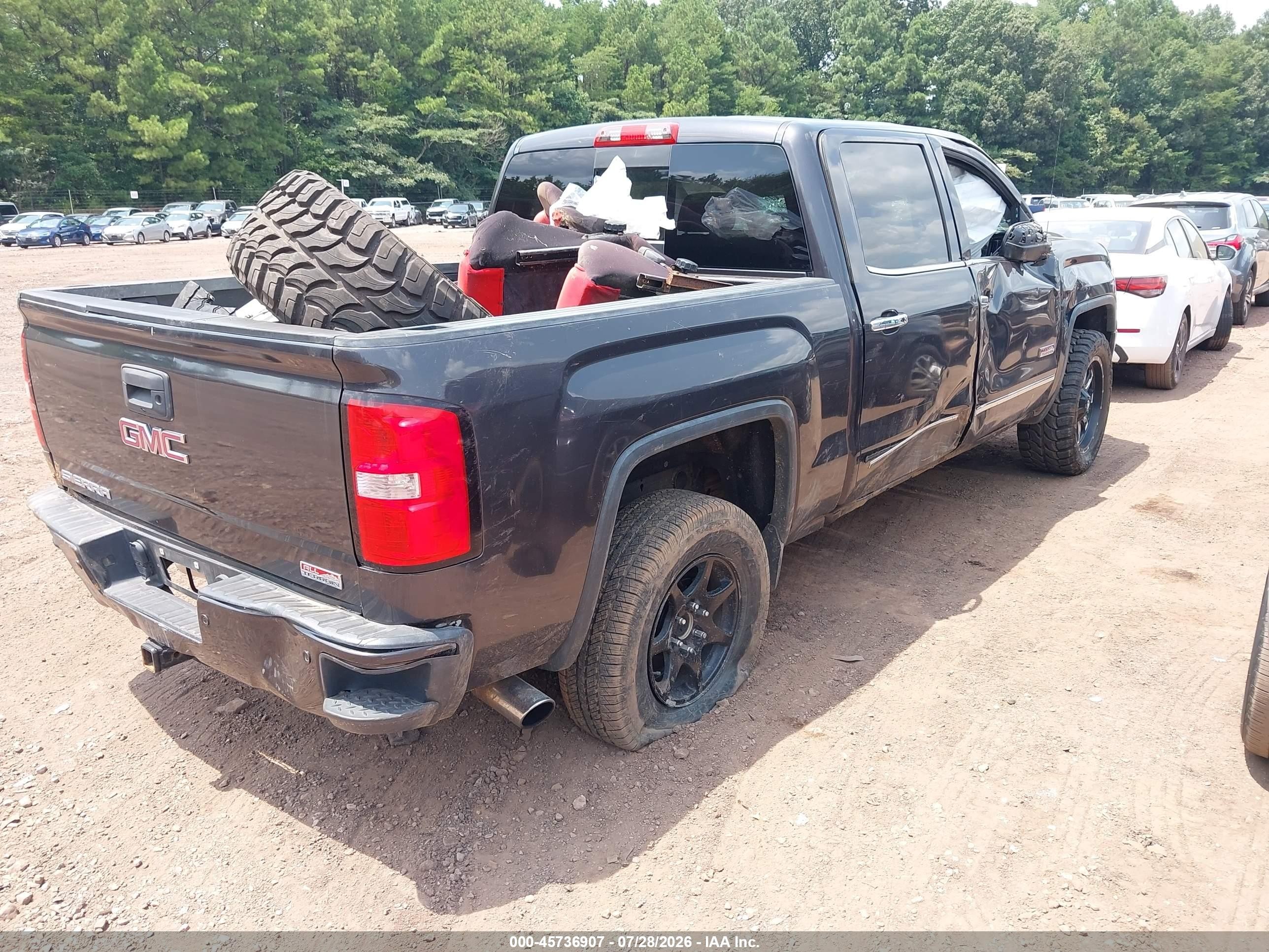2015 Gmc Sierra 1500 Slt Black vin: 3GTU2VEC1FG209845