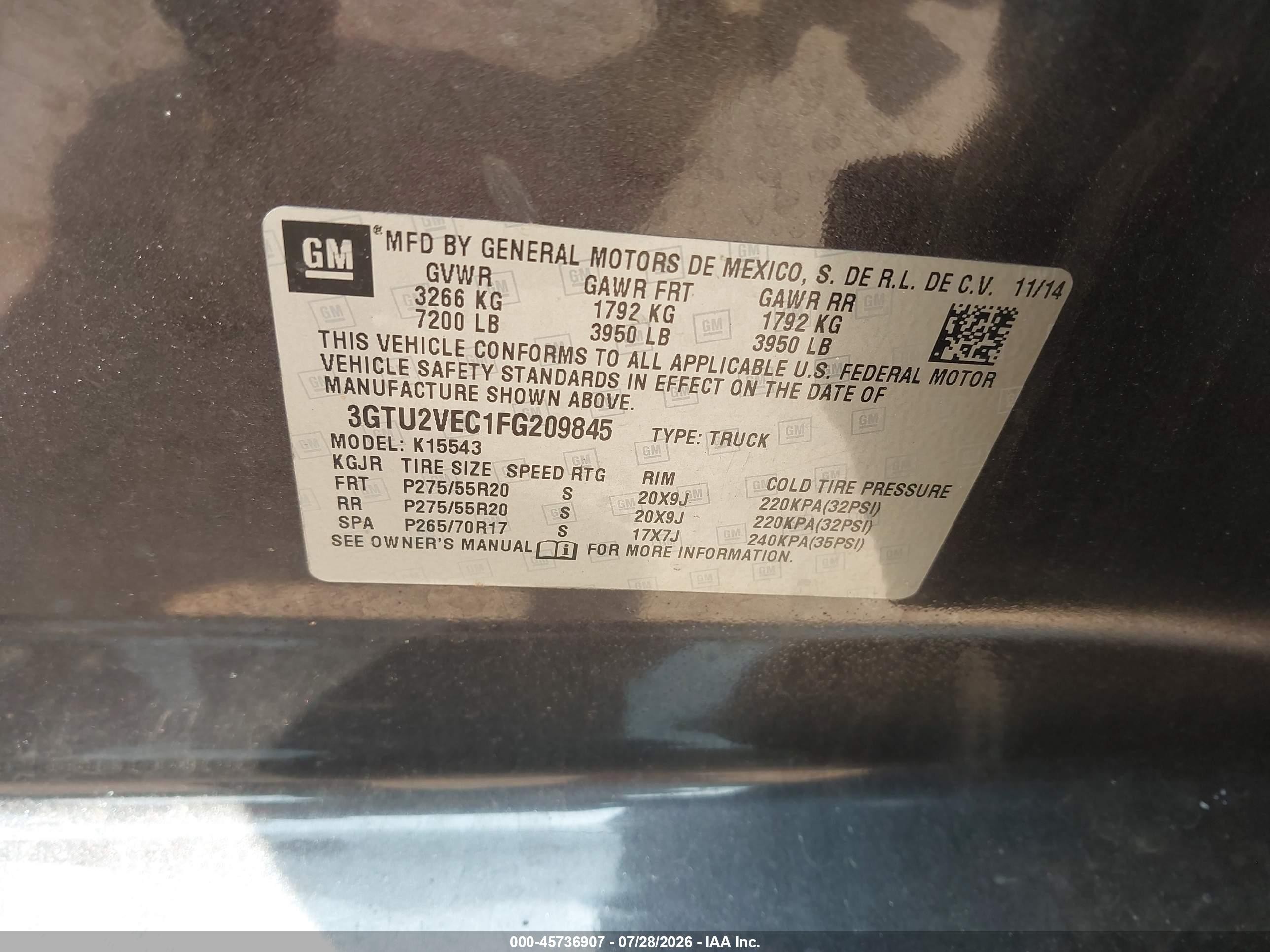 2015 Gmc Sierra 1500 Slt Black vin: 3GTU2VEC1FG209845
