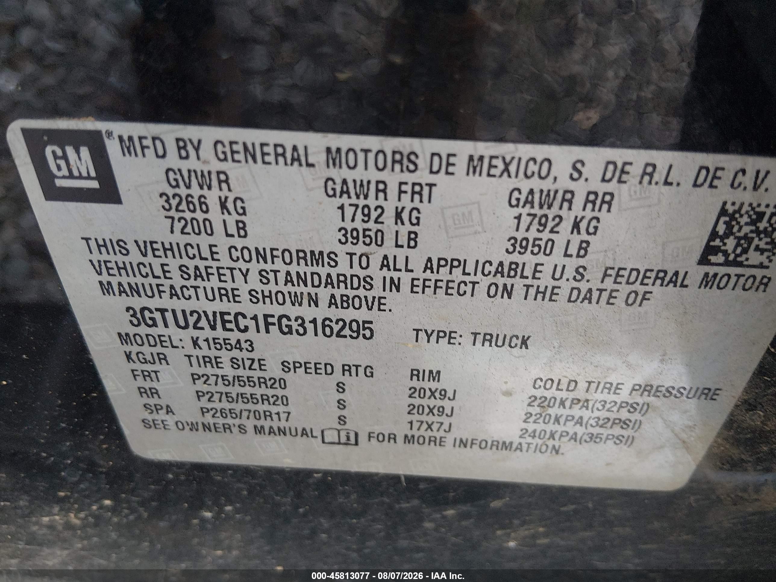 2015 Gmc Sierra 1500 Slt Black vin: 3GTU2VEC1FG316295