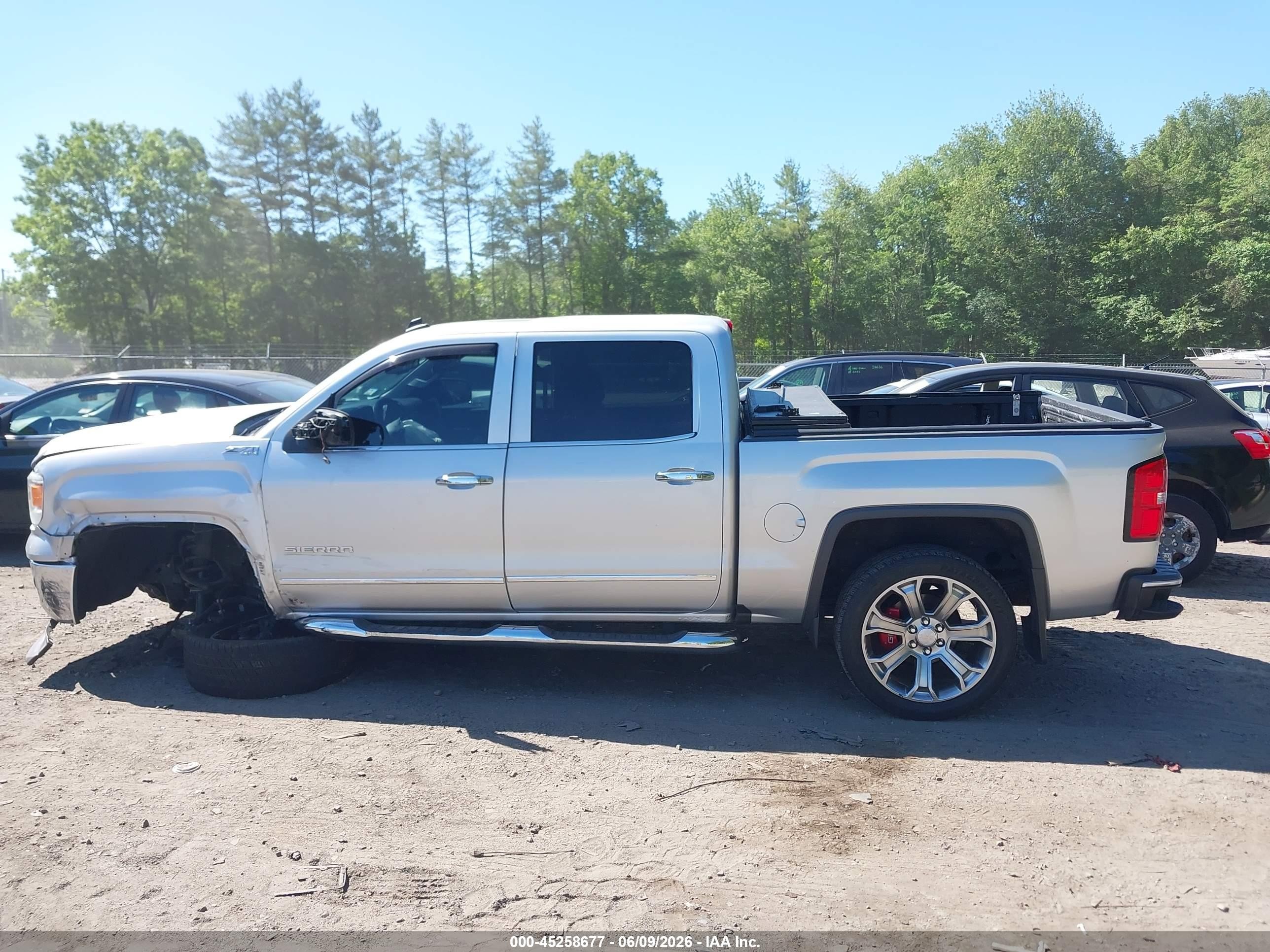 2014 Gmc Sierra 1500 Slt Silver vin: 3GTU2VEC2EG100115