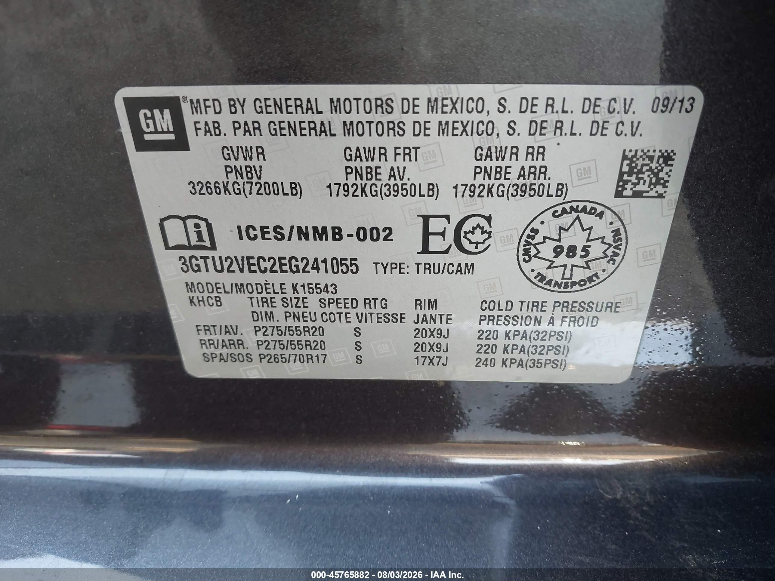 2014 Gmc Sierra 1500 Slt Black vin: 3GTU2VEC2EG241055