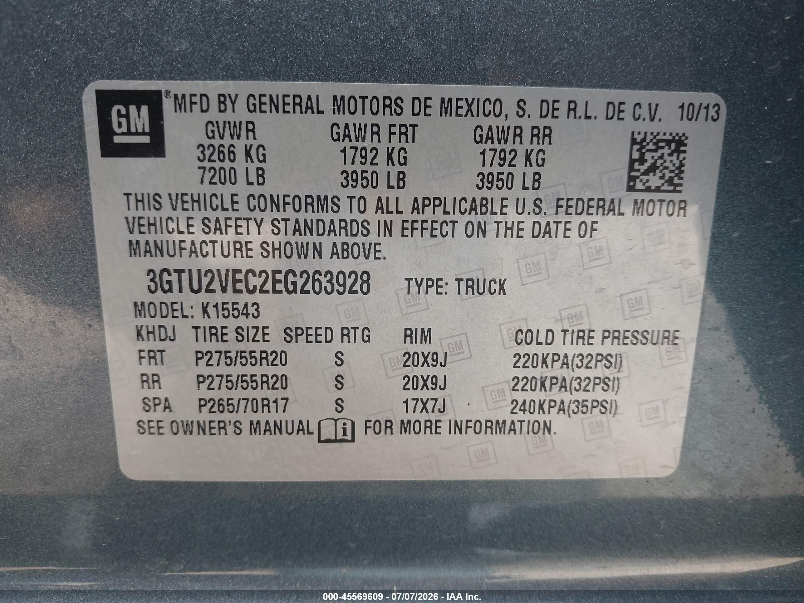 2014 Gmc Sierra 1500 Slt Light Blue vin: 3GTU2VEC2EG263928