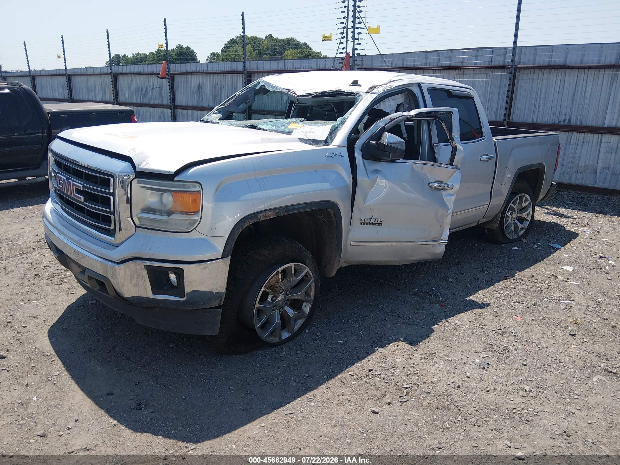 2014 Gmc Sierra 1500 Slt Silver vin: 3GTU2VEC2EG452501