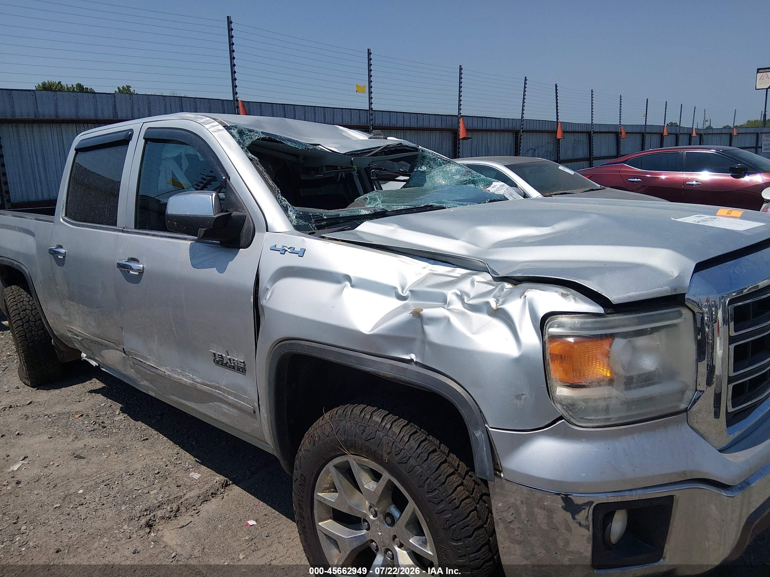 2014 Gmc Sierra 1500 Slt Silver vin: 3GTU2VEC2EG452501