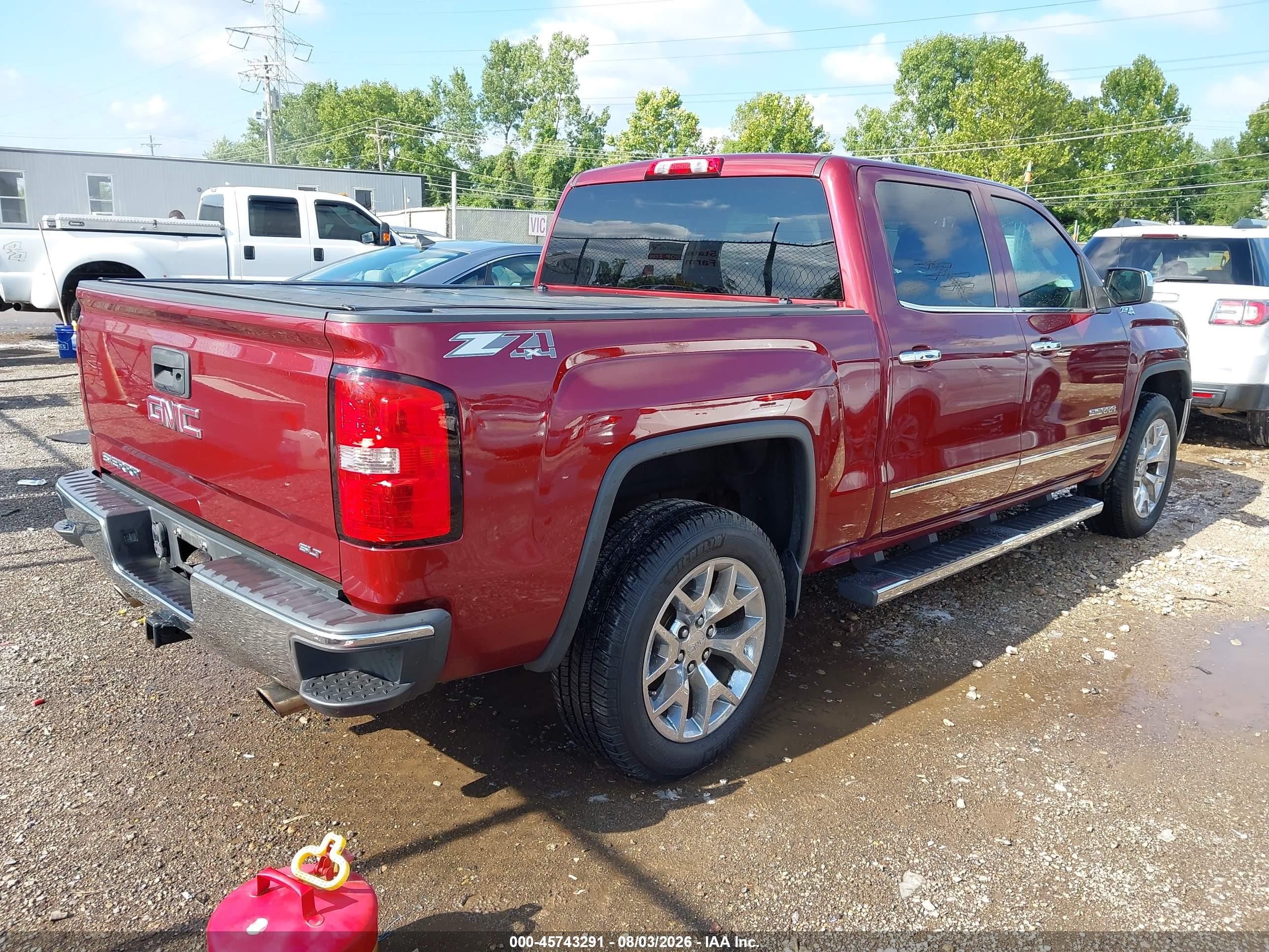 2014 Gmc Sierra 1500 Slt Maroon vin: 3GTU2VEC2EG498099