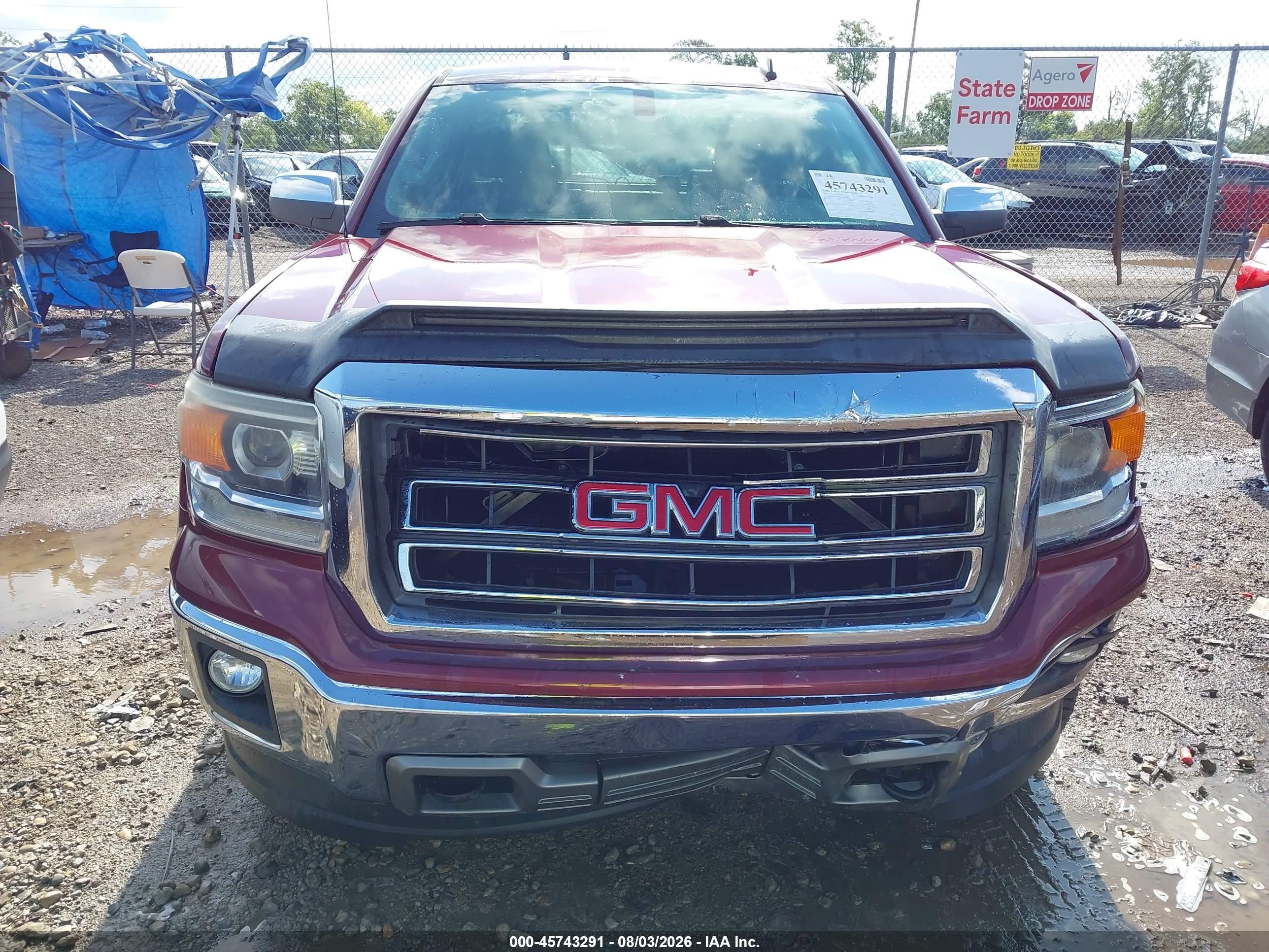 2014 Gmc Sierra 1500 Slt Maroon vin: 3GTU2VEC2EG498099