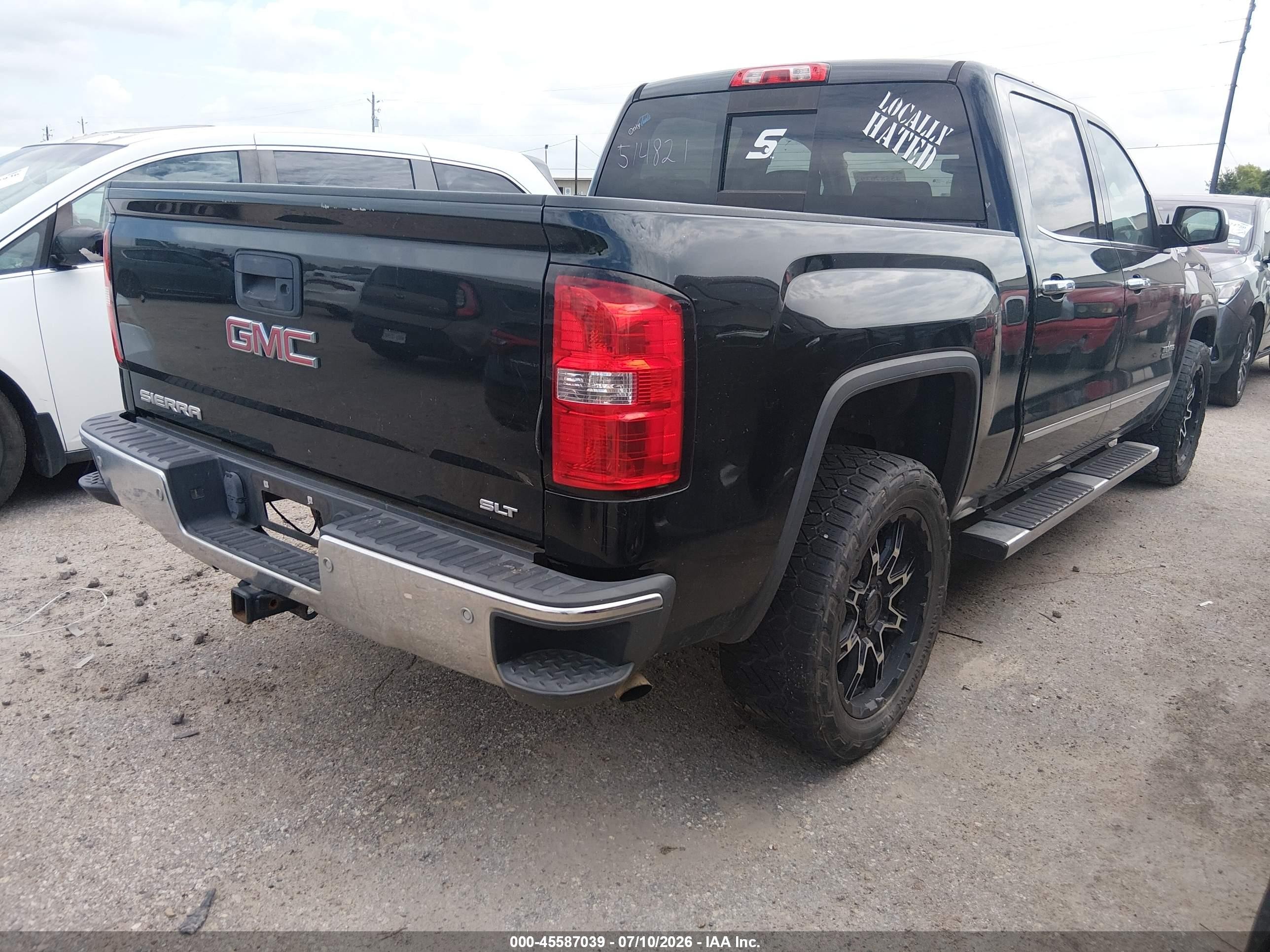 2014 Gmc Sierra 1500 Slt Black vin: 3GTU2VEC2EG514821