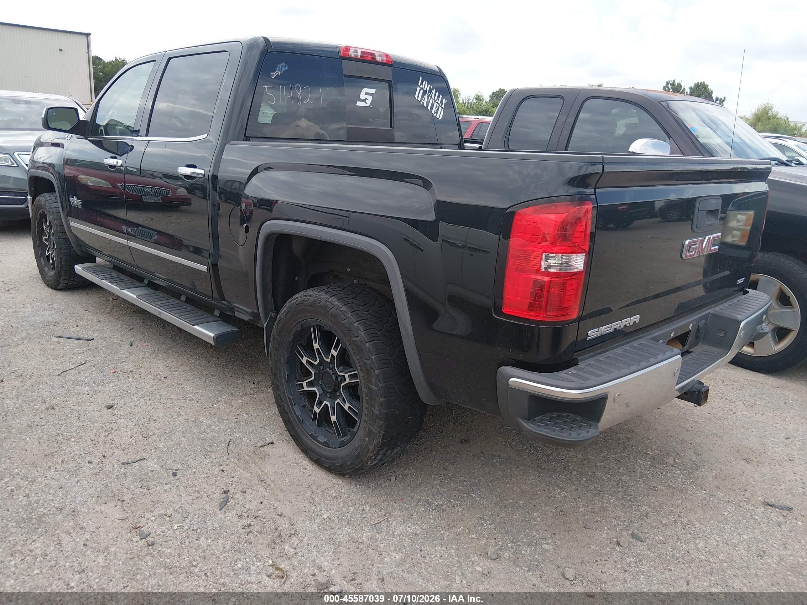 2014 Gmc Sierra 1500 Slt Black vin: 3GTU2VEC2EG514821