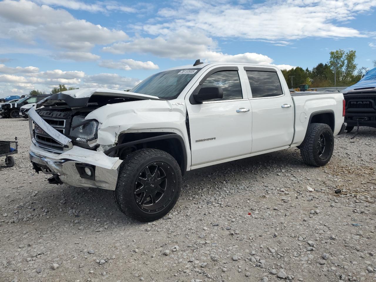 2015 Gmc Sierra K1500 Slt White vin: 3GTU2VEC2FG363917