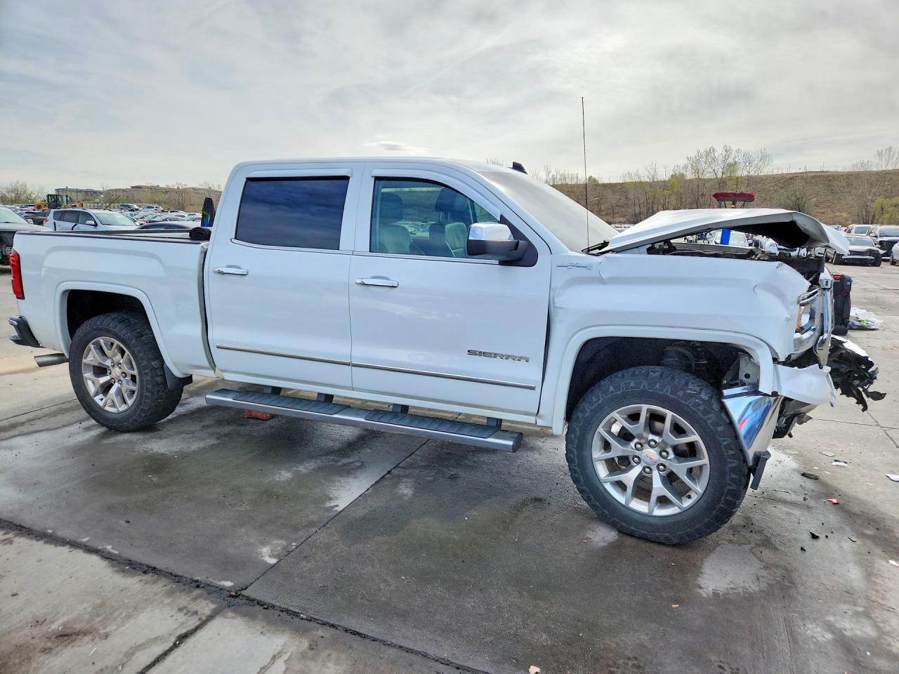 2015 Gmc Sierra K1500 Slt White vin: 3GTU2VEC2FG447042