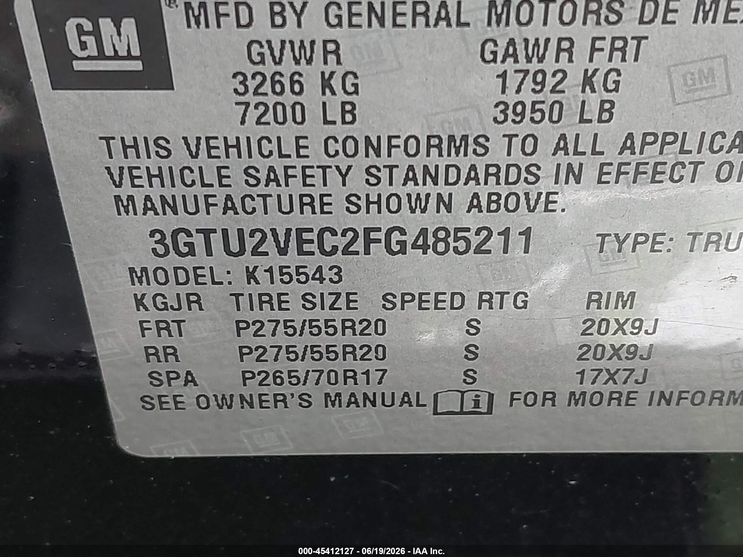 2015 Gmc Sierra 1500 Slt Black vin: 3GTU2VEC2FG485211