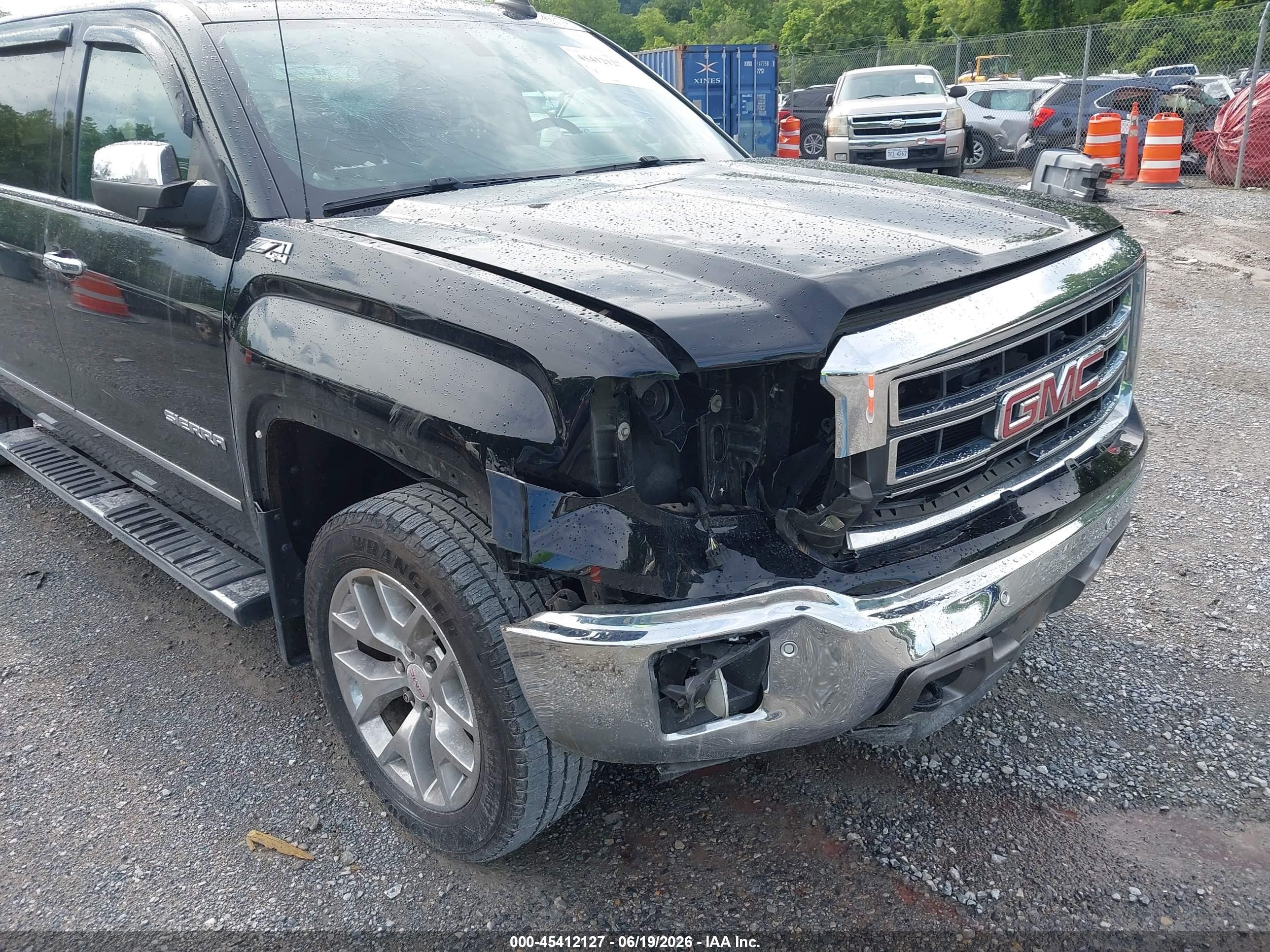 2015 Gmc Sierra 1500 Slt Black vin: 3GTU2VEC2FG485211