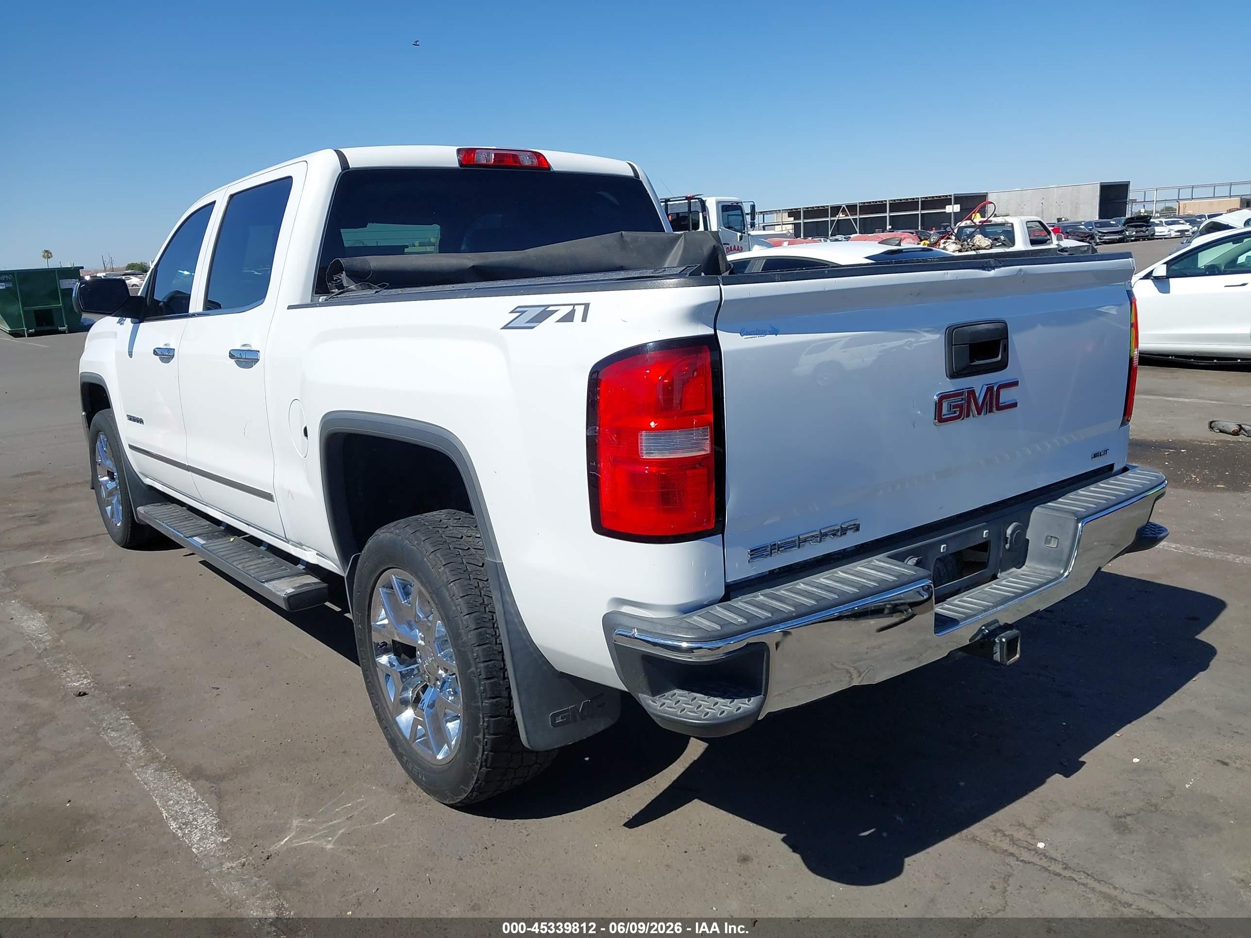 2014 Gmc Sierra 1500 Slt White vin: 3GTU2VEC3EG419507