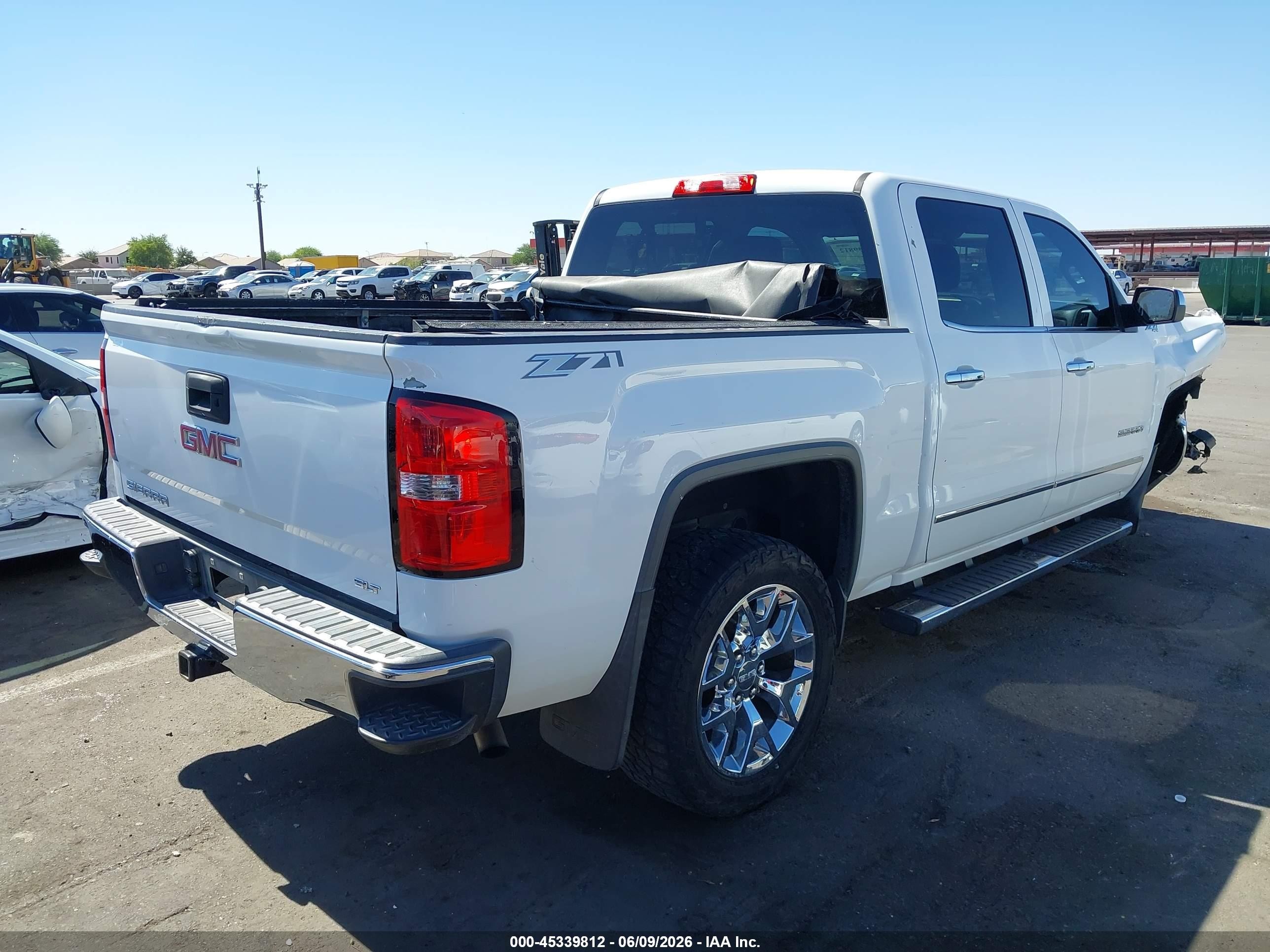 2014 Gmc Sierra 1500 Slt White vin: 3GTU2VEC3EG419507