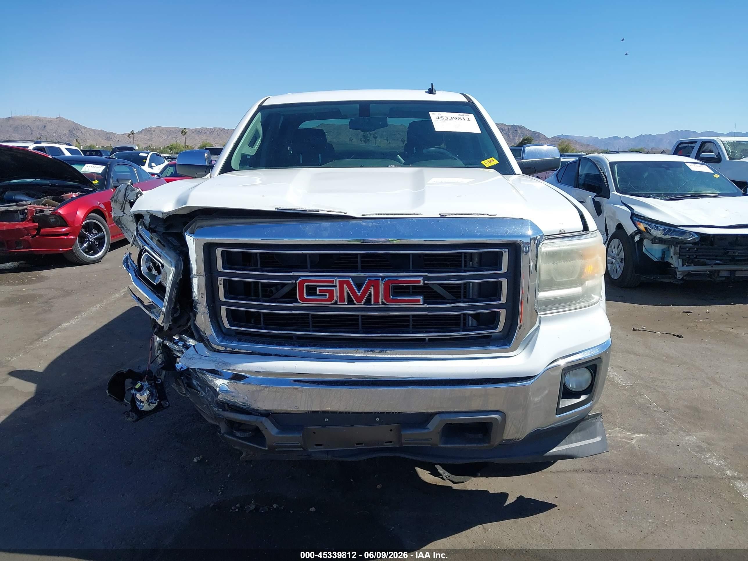 2014 Gmc Sierra 1500 Slt White vin: 3GTU2VEC3EG419507