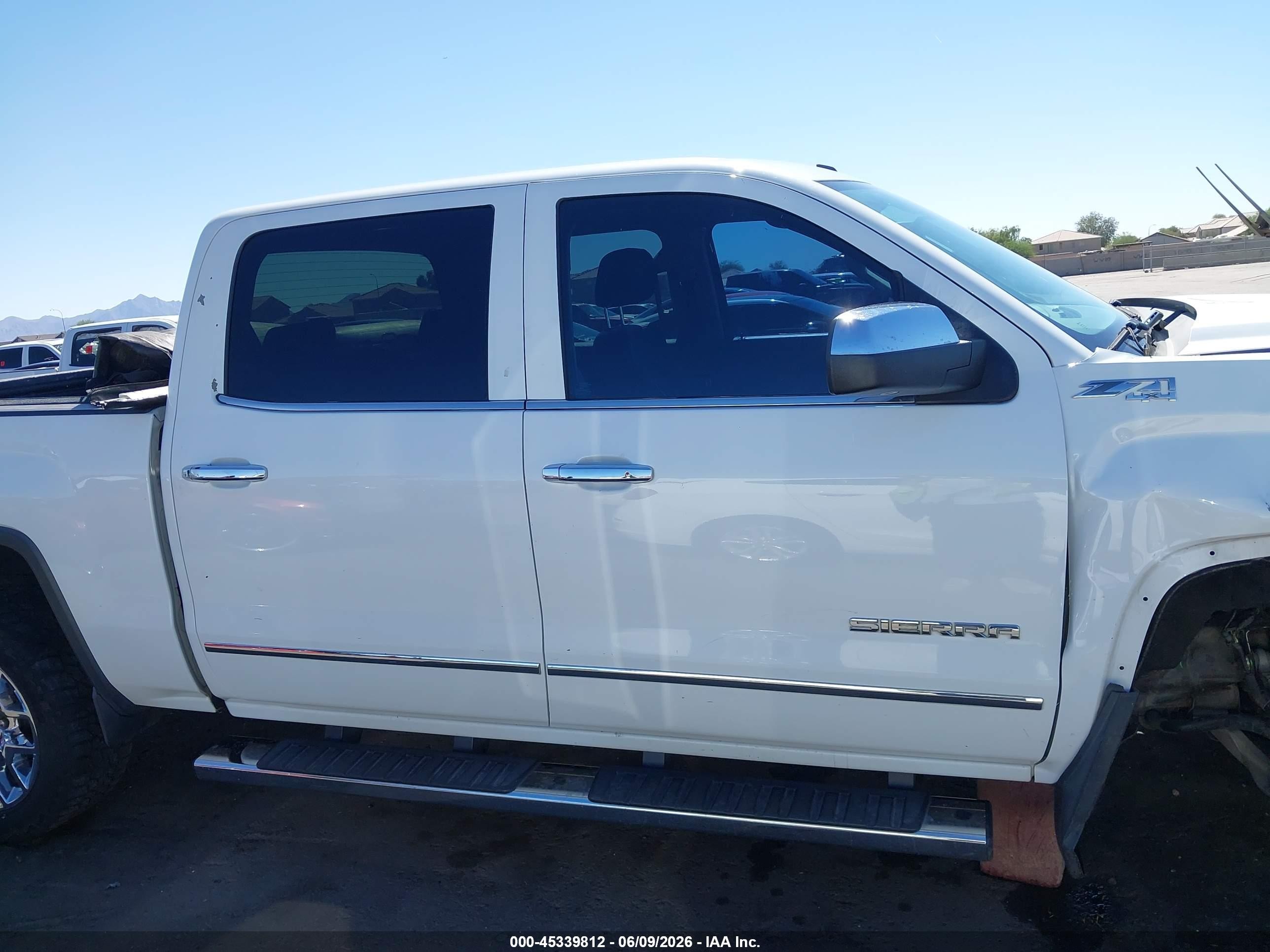 2014 Gmc Sierra 1500 Slt White vin: 3GTU2VEC3EG419507