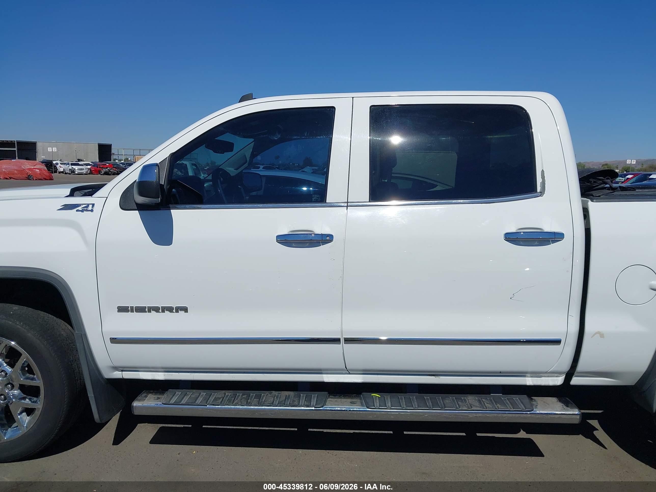 2014 Gmc Sierra 1500 Slt White vin: 3GTU2VEC3EG419507