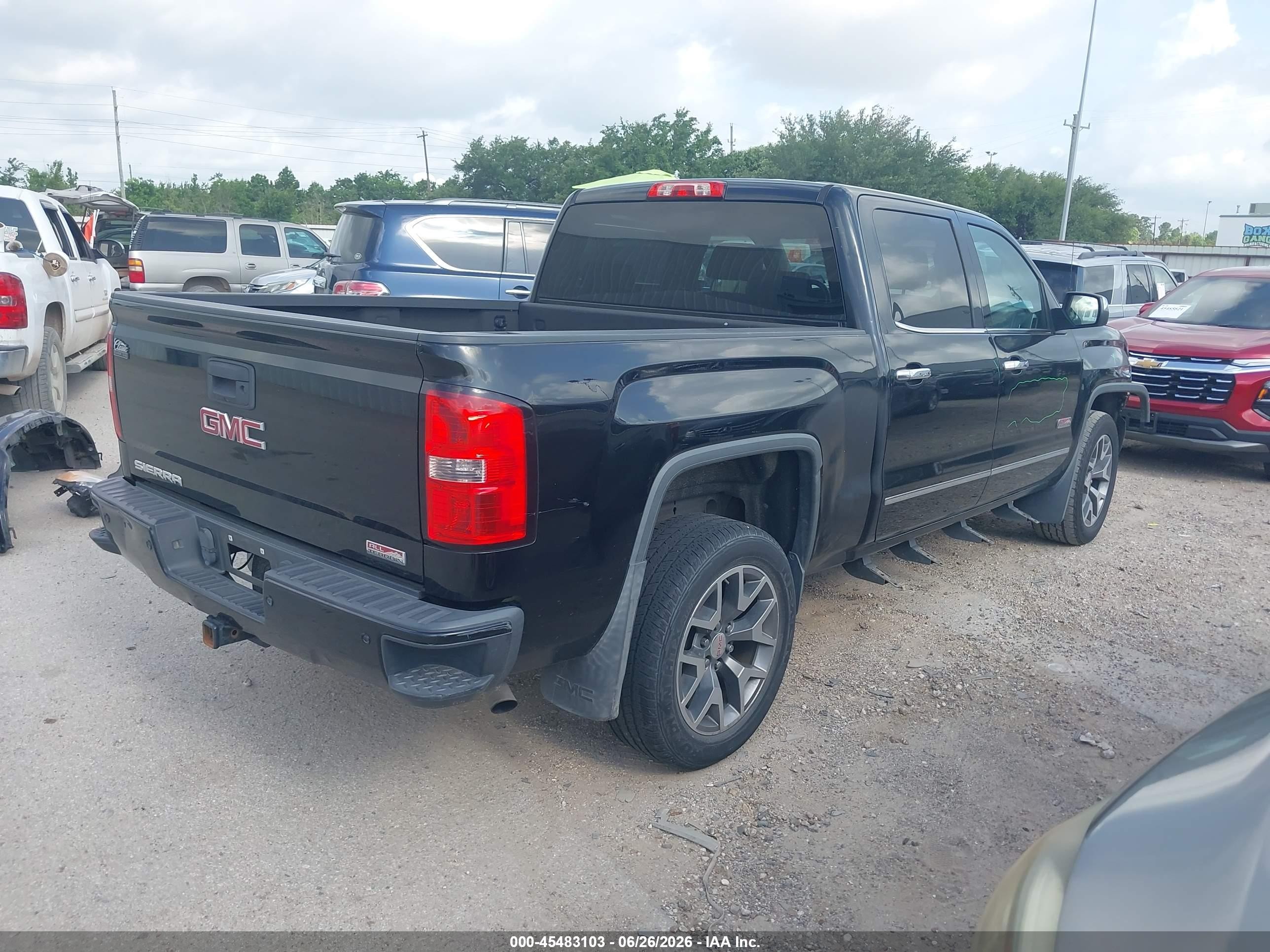 2014 Gmc Sierra 1500 Slt Black vin: 3GTU2VEC3EG537153