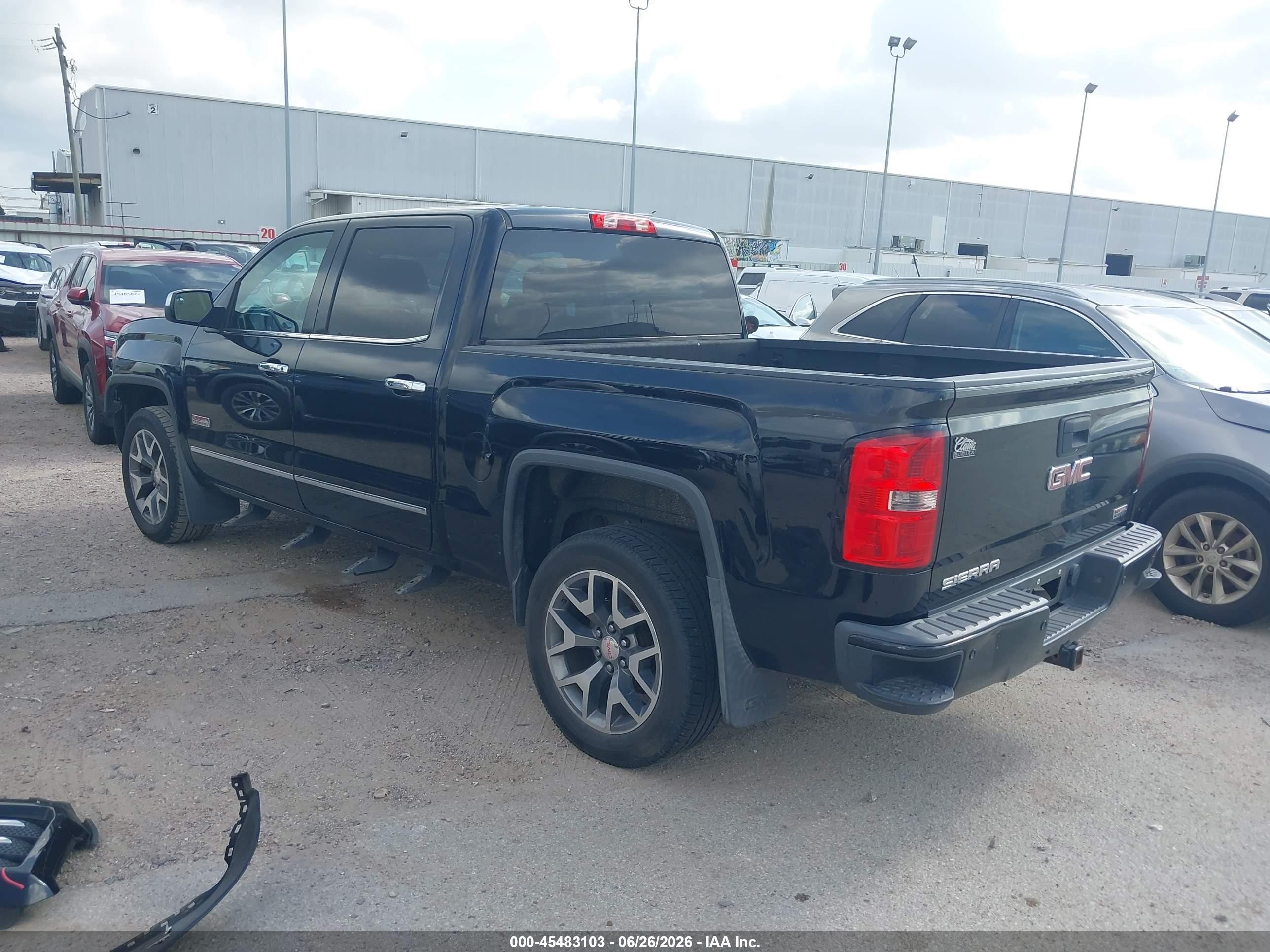 2014 Gmc Sierra 1500 Slt Black vin: 3GTU2VEC3EG537153