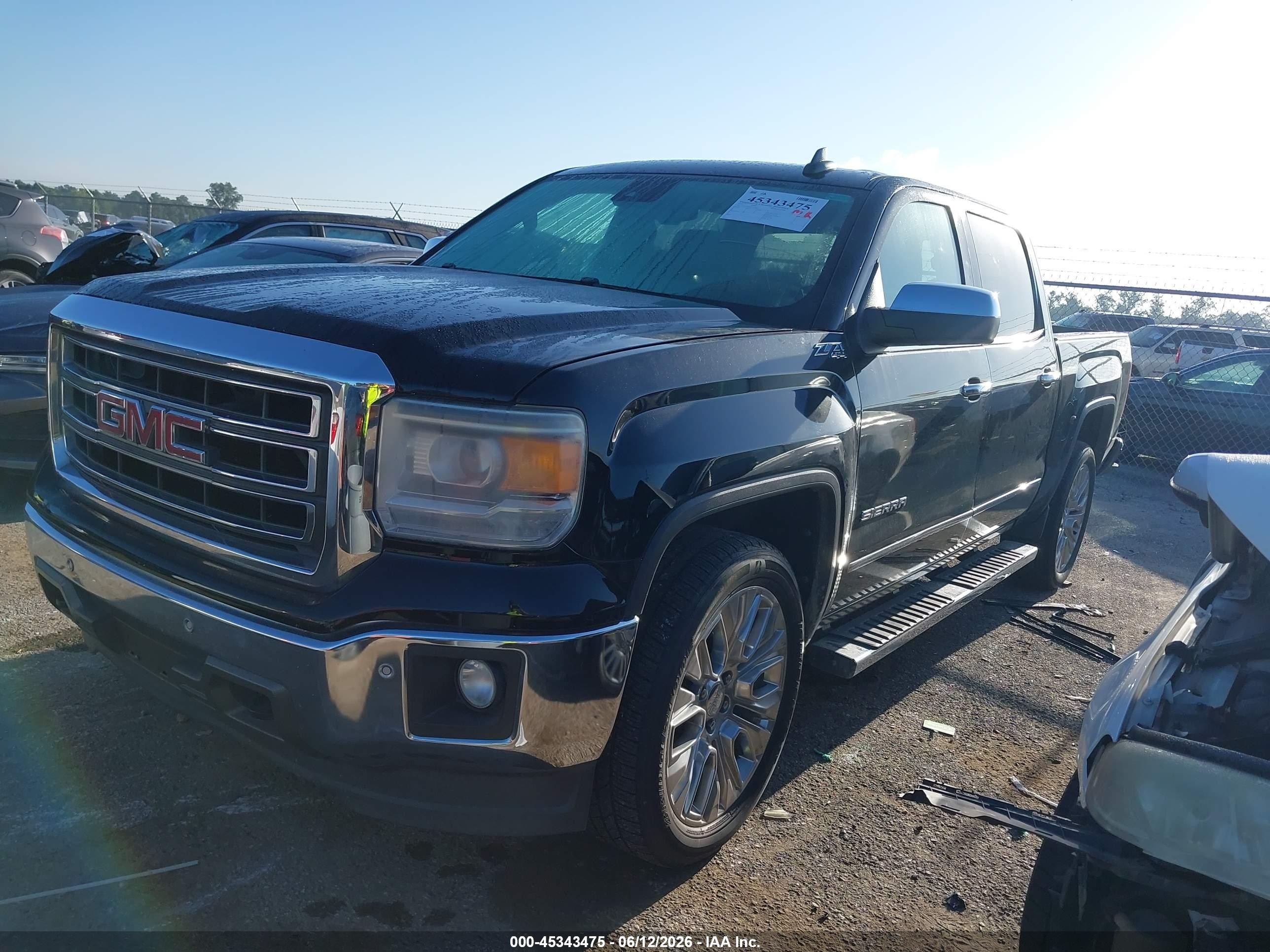 2015 Gmc Sierra 1500 Slt Black vin: 3GTU2VEC3FG222452