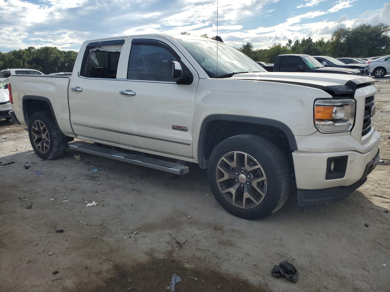 2015 Gmc Sierra K1500 Slt White vin: 3GTU2VEC3FG277015