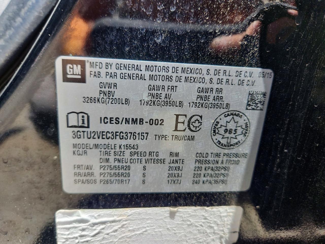 2015 Gmc Sierra K1500 Slt Black vin: 3GTU2VEC3FG376157