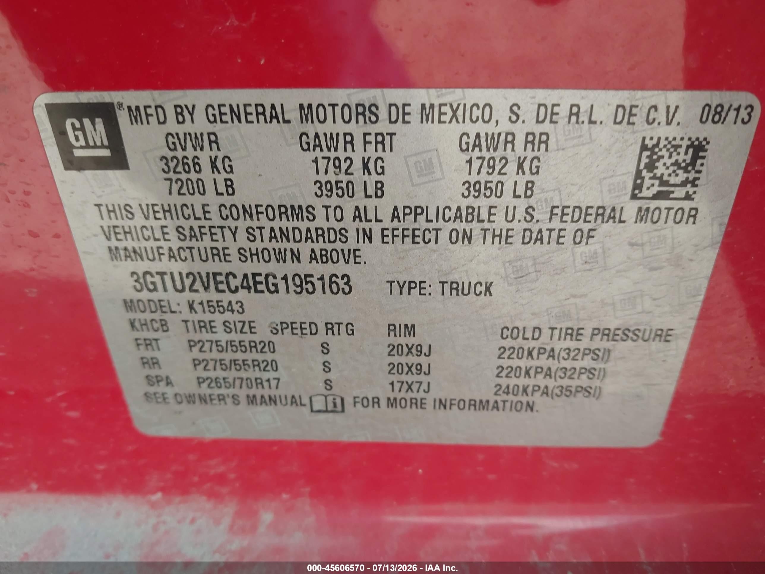 2014 Gmc Sierra 1500 Slt Красный vin: 3GTU2VEC4EG195163