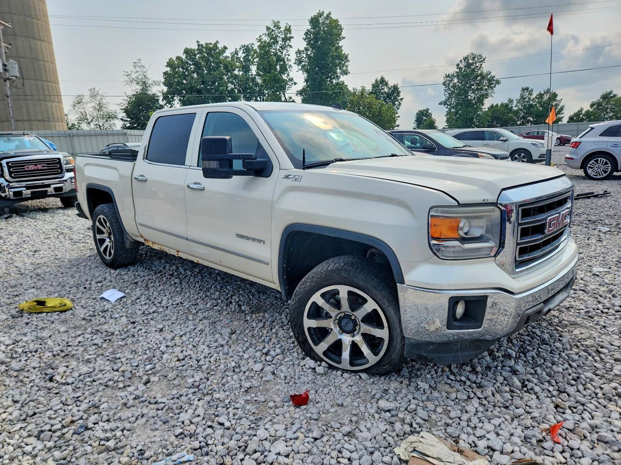 2014 Gmc Sierra K1500 Slt White vin: 3GTU2VEC4EG239856