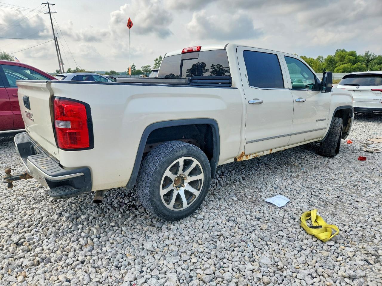 2014 Gmc Sierra K1500 Slt White vin: 3GTU2VEC4EG239856