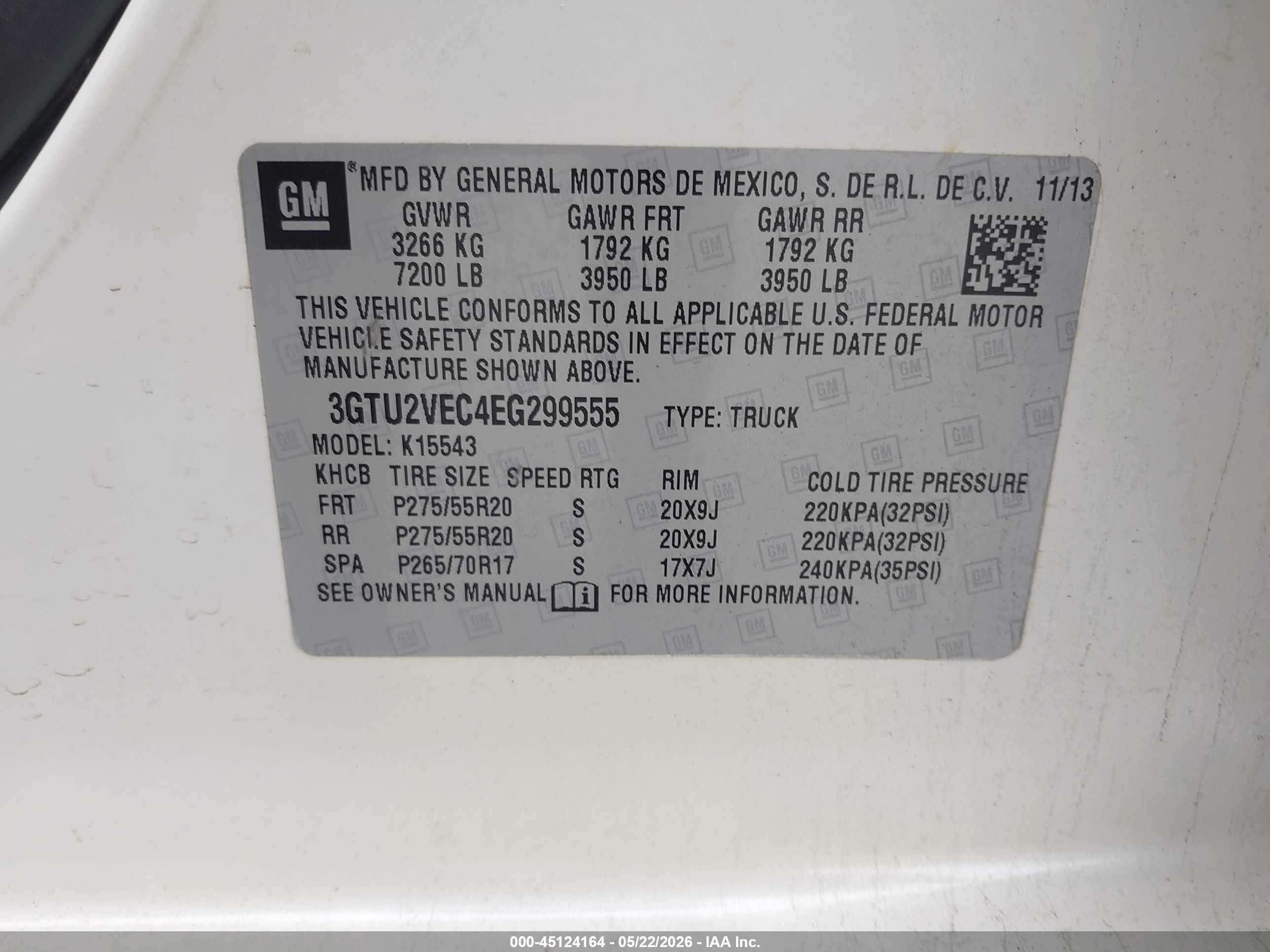 2014 Gmc Sierra 1500 Slt Cream vin: 3GTU2VEC4EG299555