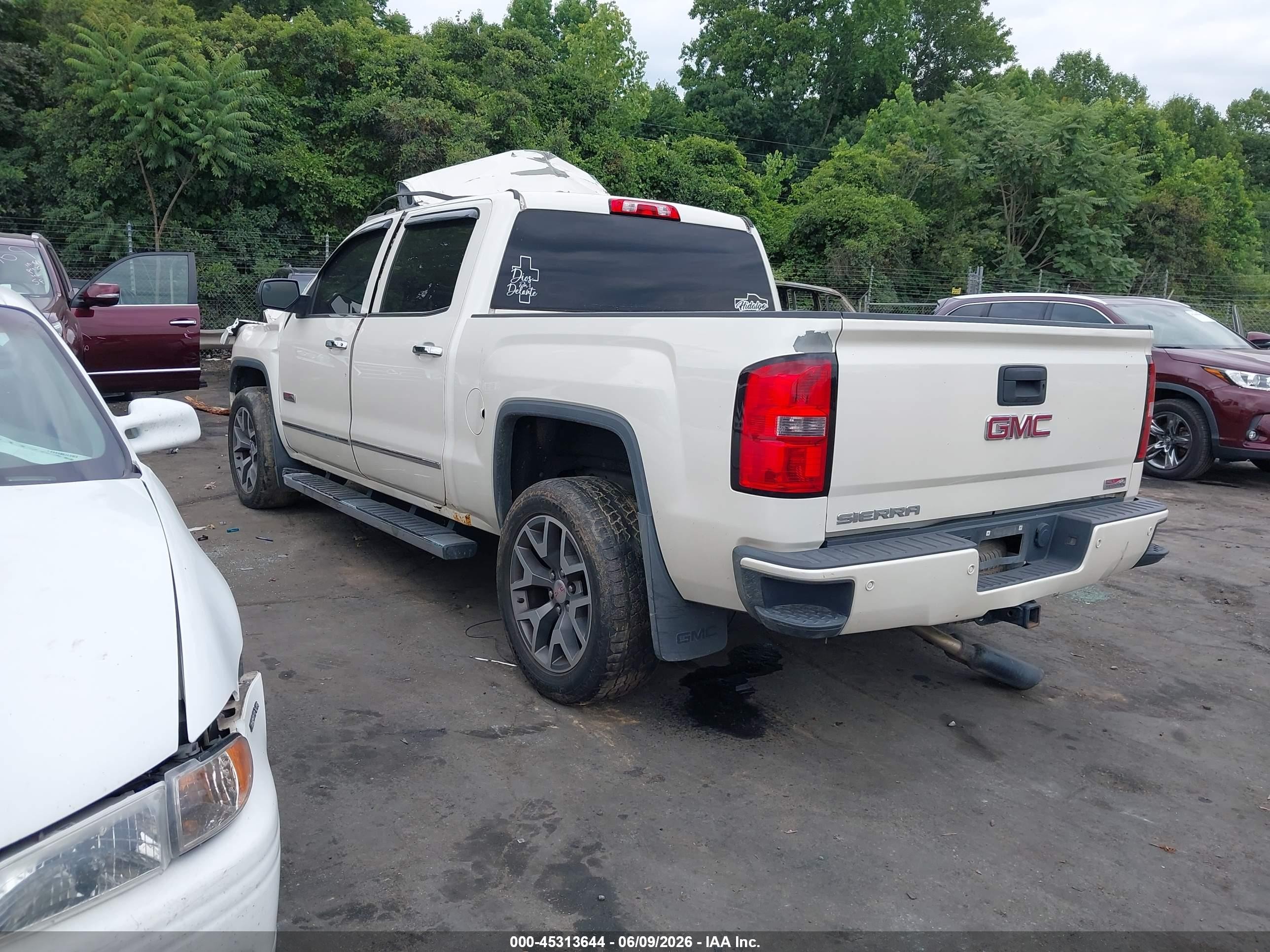 2014 Gmc Sierra 1500 Slt White vin: 3GTU2VEC4EG315401