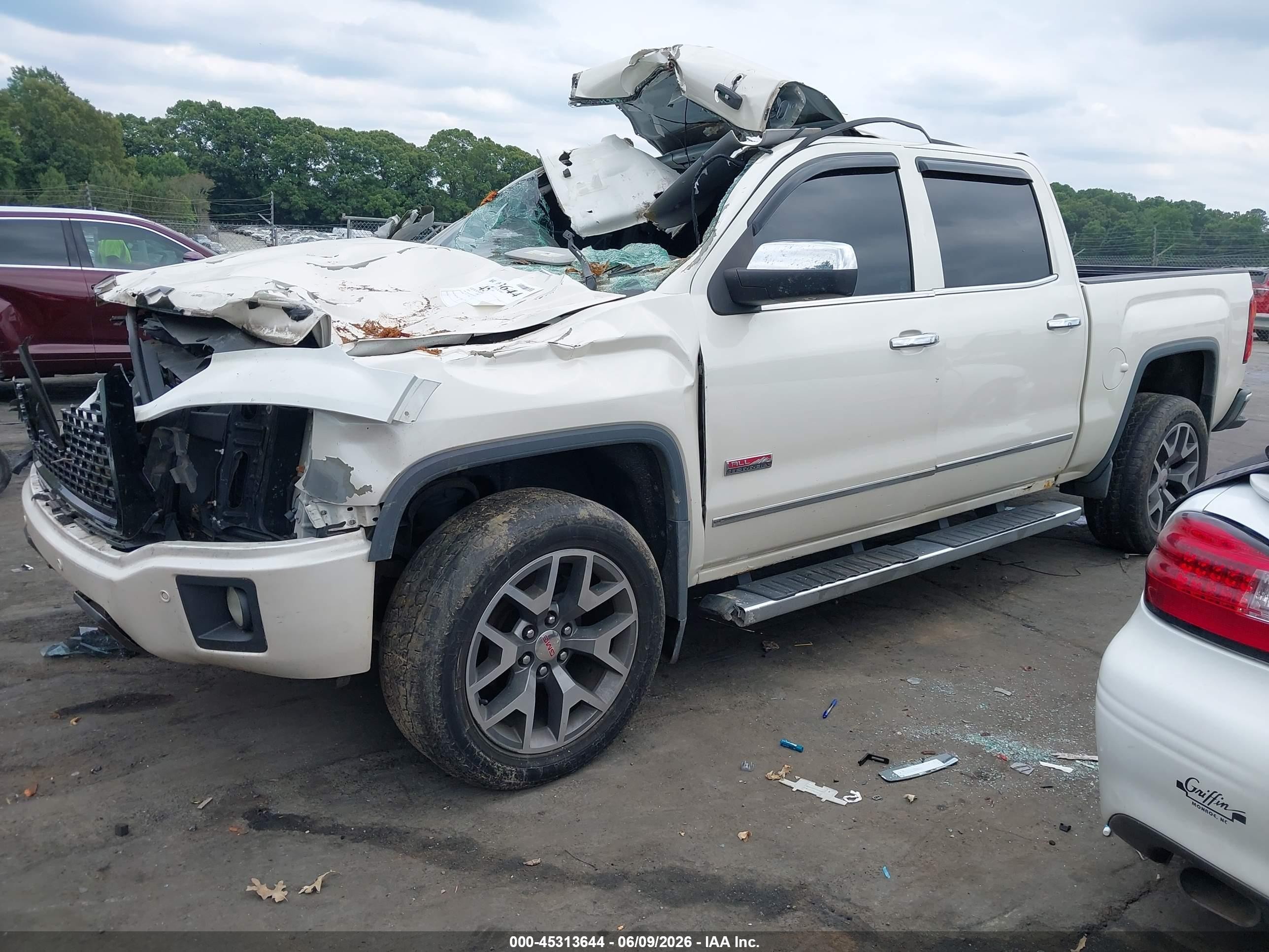 2014 Gmc Sierra 1500 Slt White vin: 3GTU2VEC4EG315401