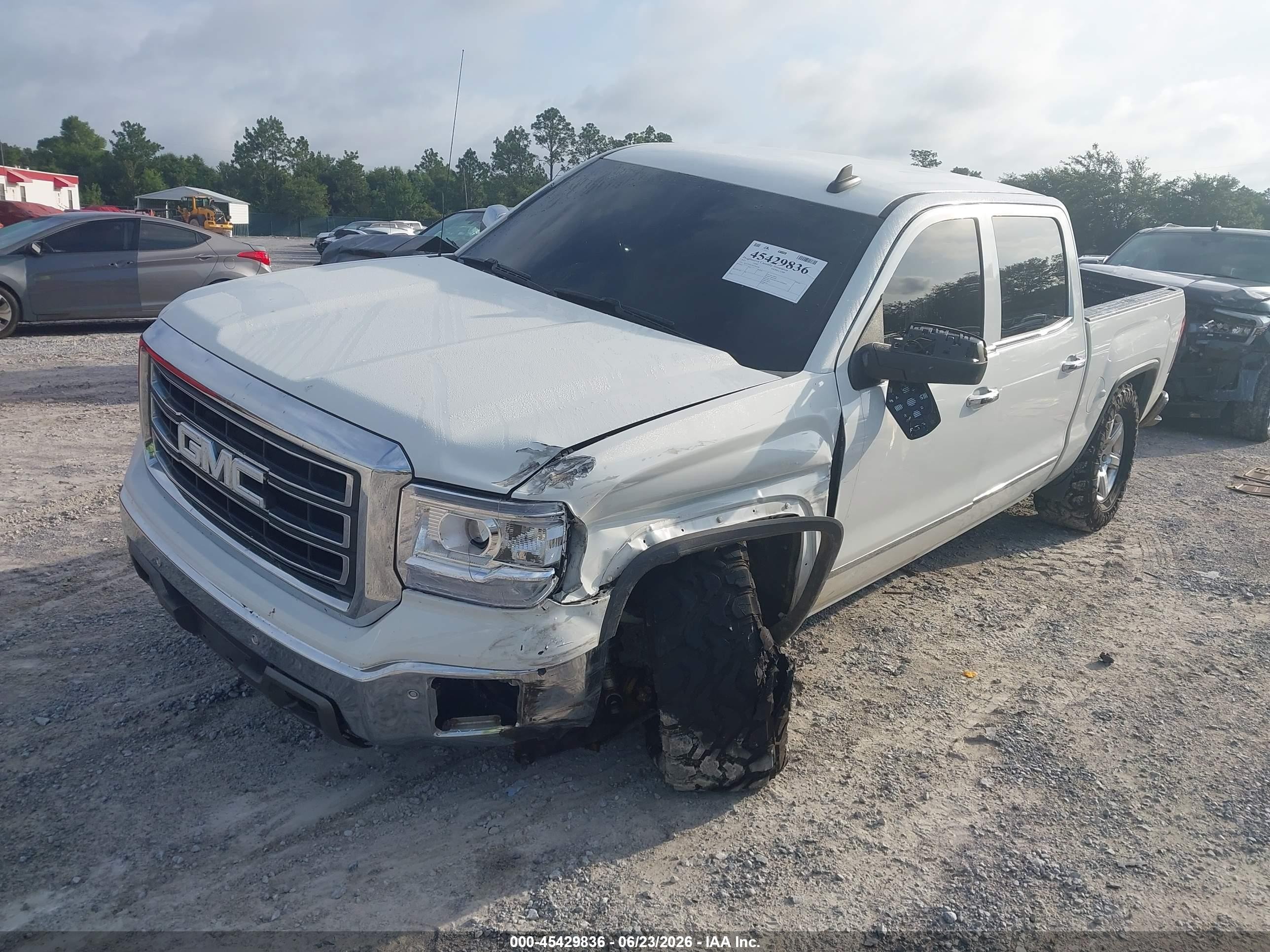 2015 Gmc Sierra 1500 Slt White vin: 3GTU2VEC4FG346388