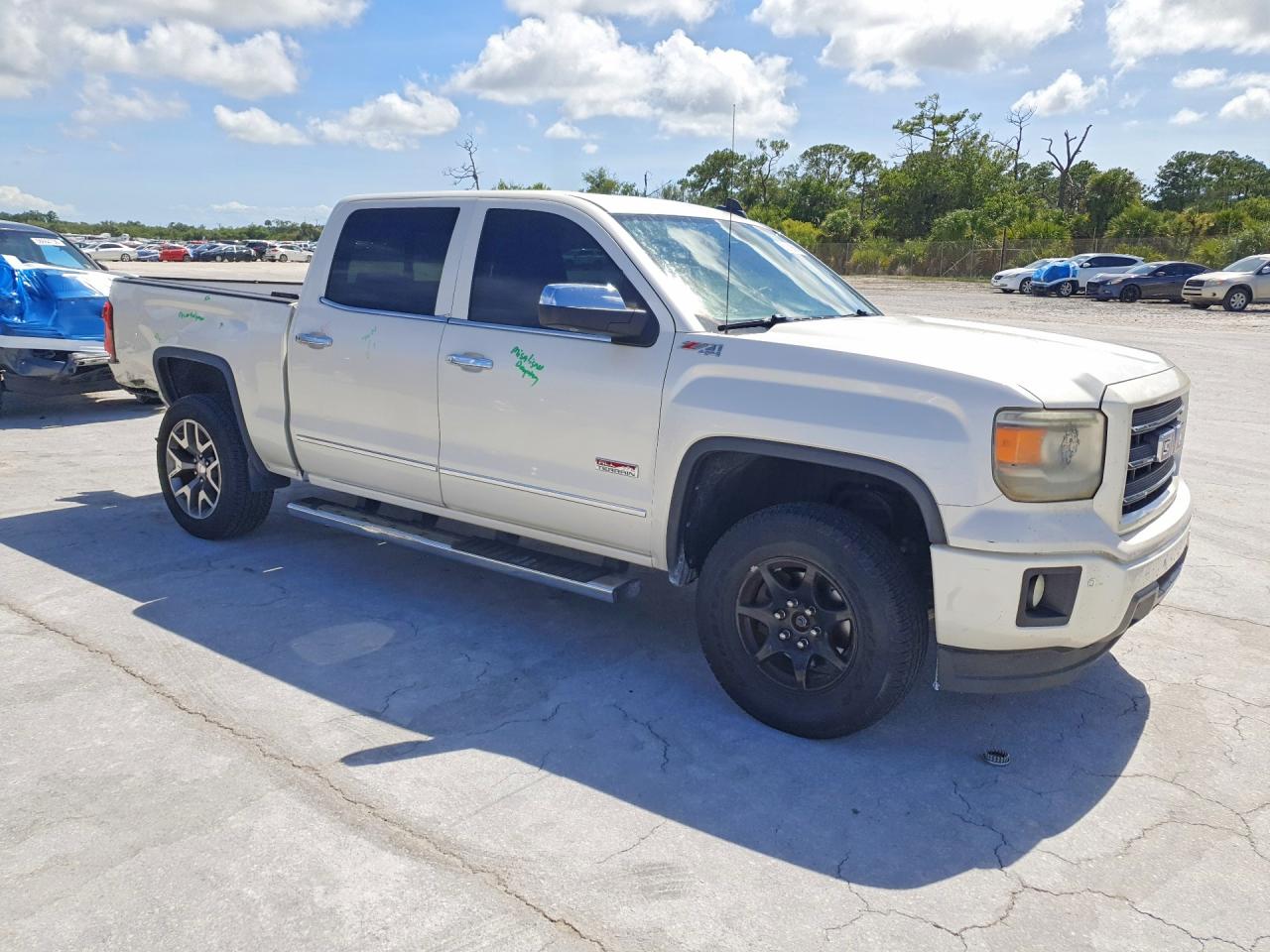 2015 Gmc Sierra K1500 Slt White vin: 3GTU2VEC4FG409490