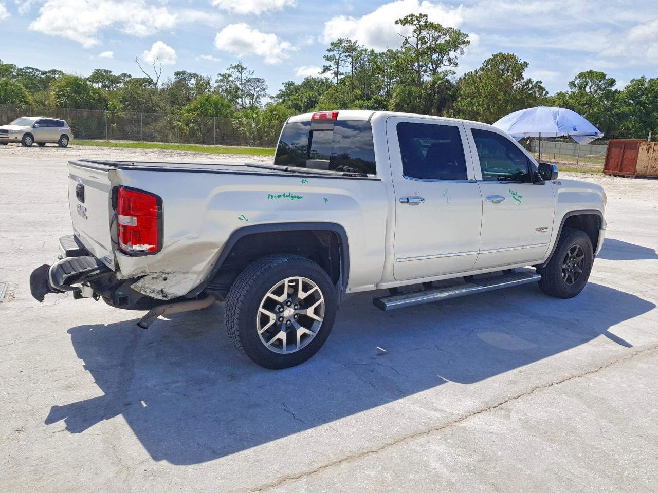 2015 Gmc Sierra K1500 Slt White vin: 3GTU2VEC4FG409490