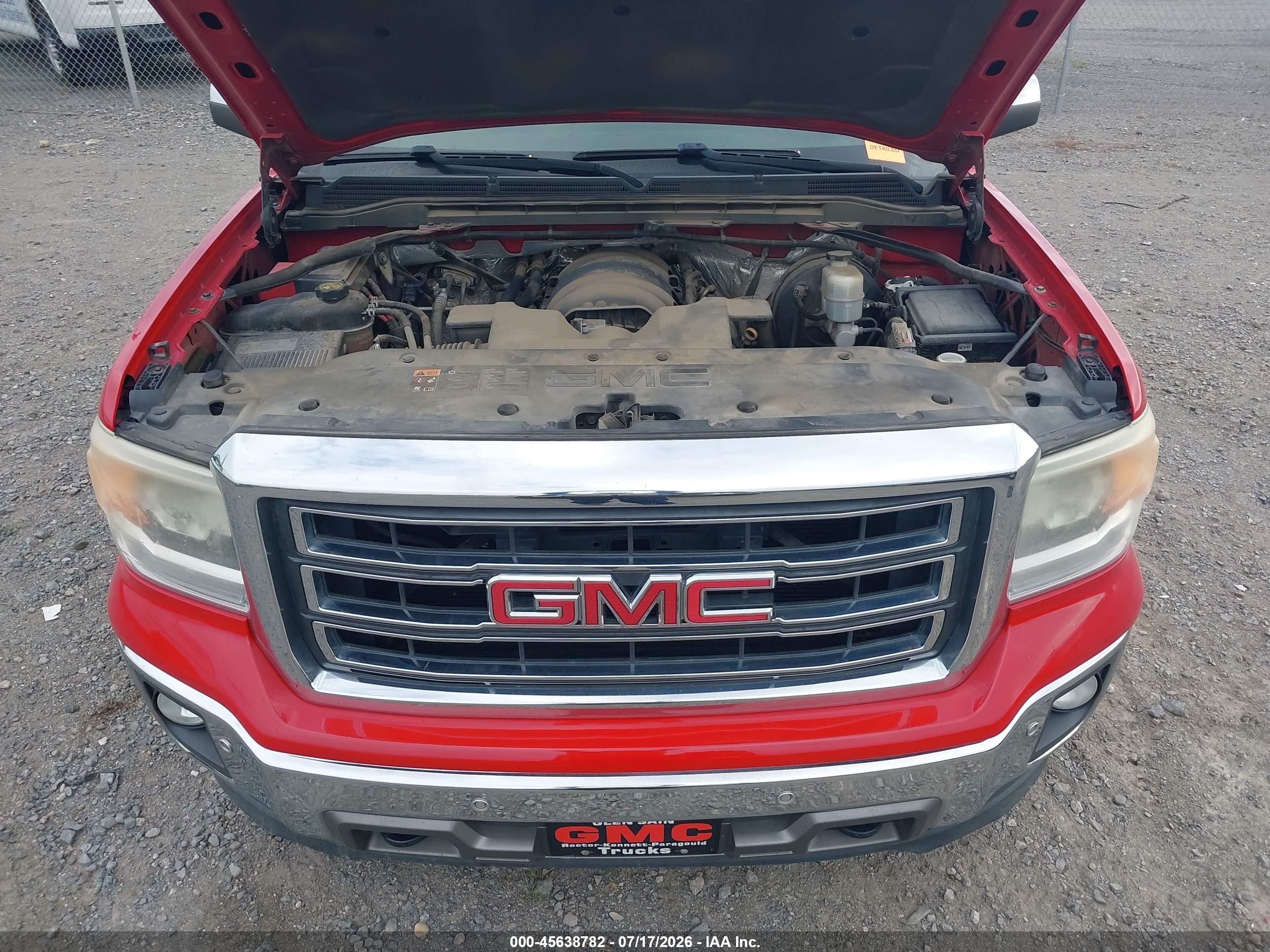 2015 Gmc Sierra 1500 Slt Red vin: 3GTU2VEC4FG450086