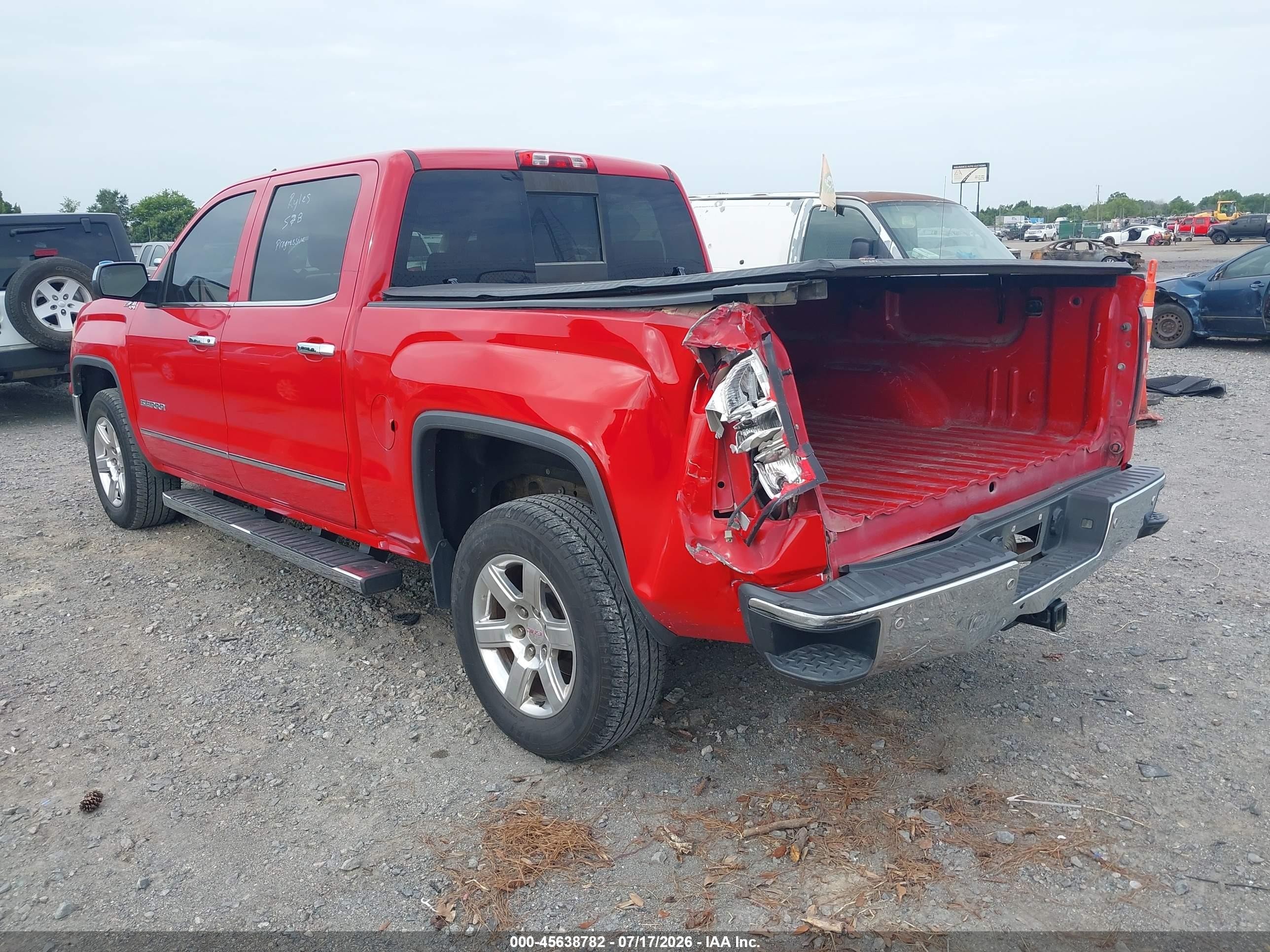 2015 Gmc Sierra 1500 Slt Red vin: 3GTU2VEC4FG450086