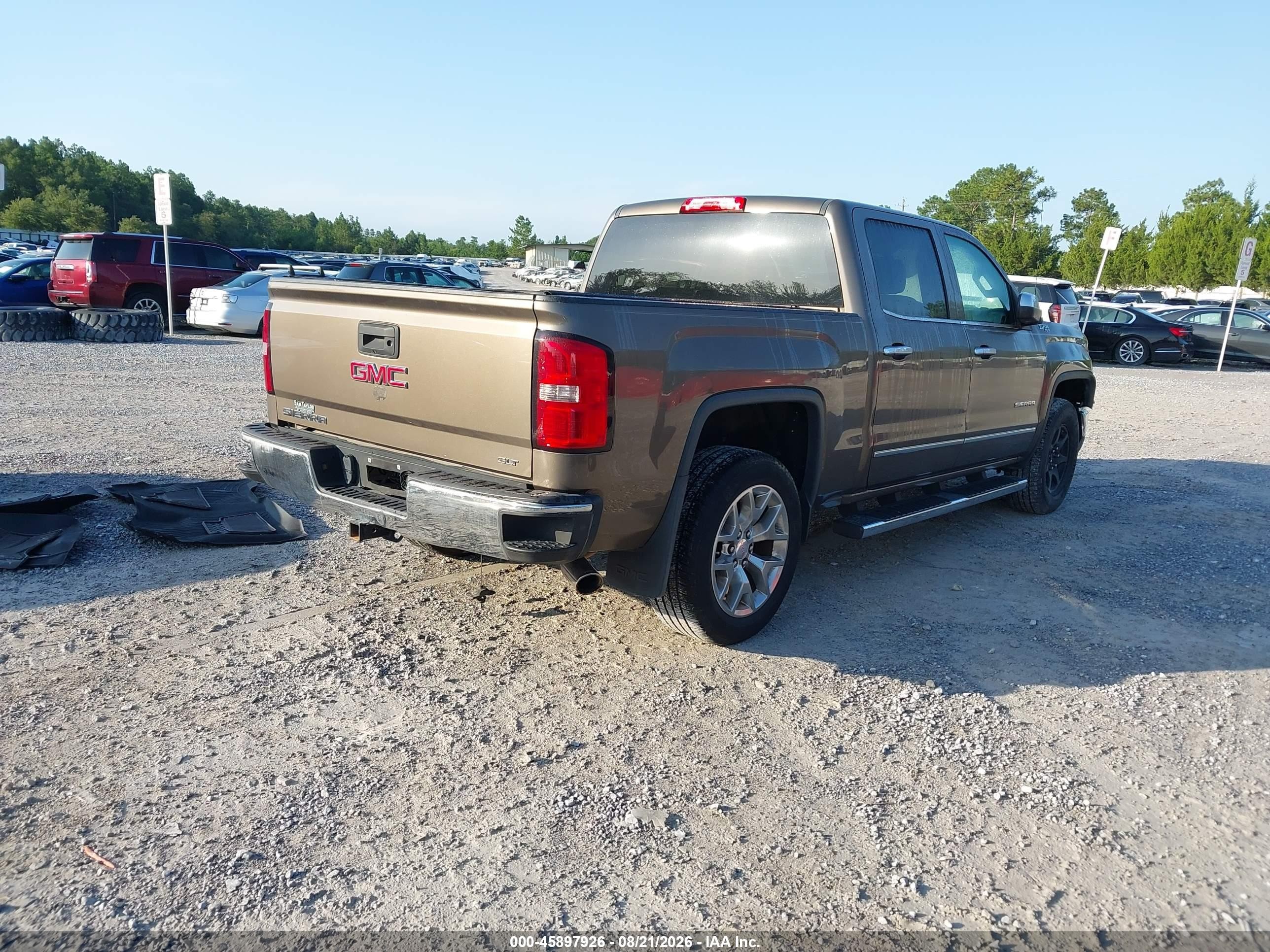 2015 Gmc Sierra 1500 Slt Brown vin: 3GTU2VEC4FG460987