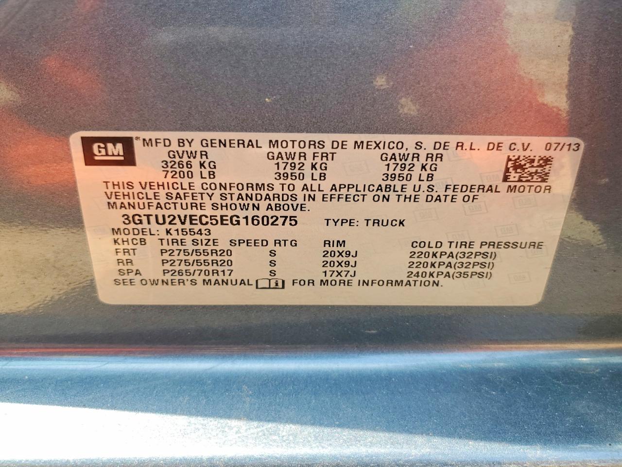 2014 Gmc Sierra K1500 Slt Green vin: 3GTU2VEC5EG160275