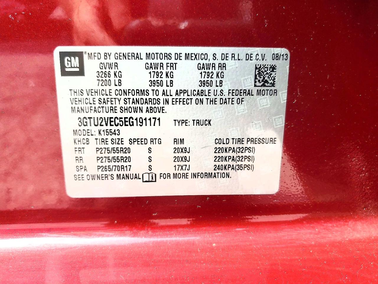 2014 Gmc Sierra K1500 Slt Maroon vin: 3GTU2VEC5EG191171