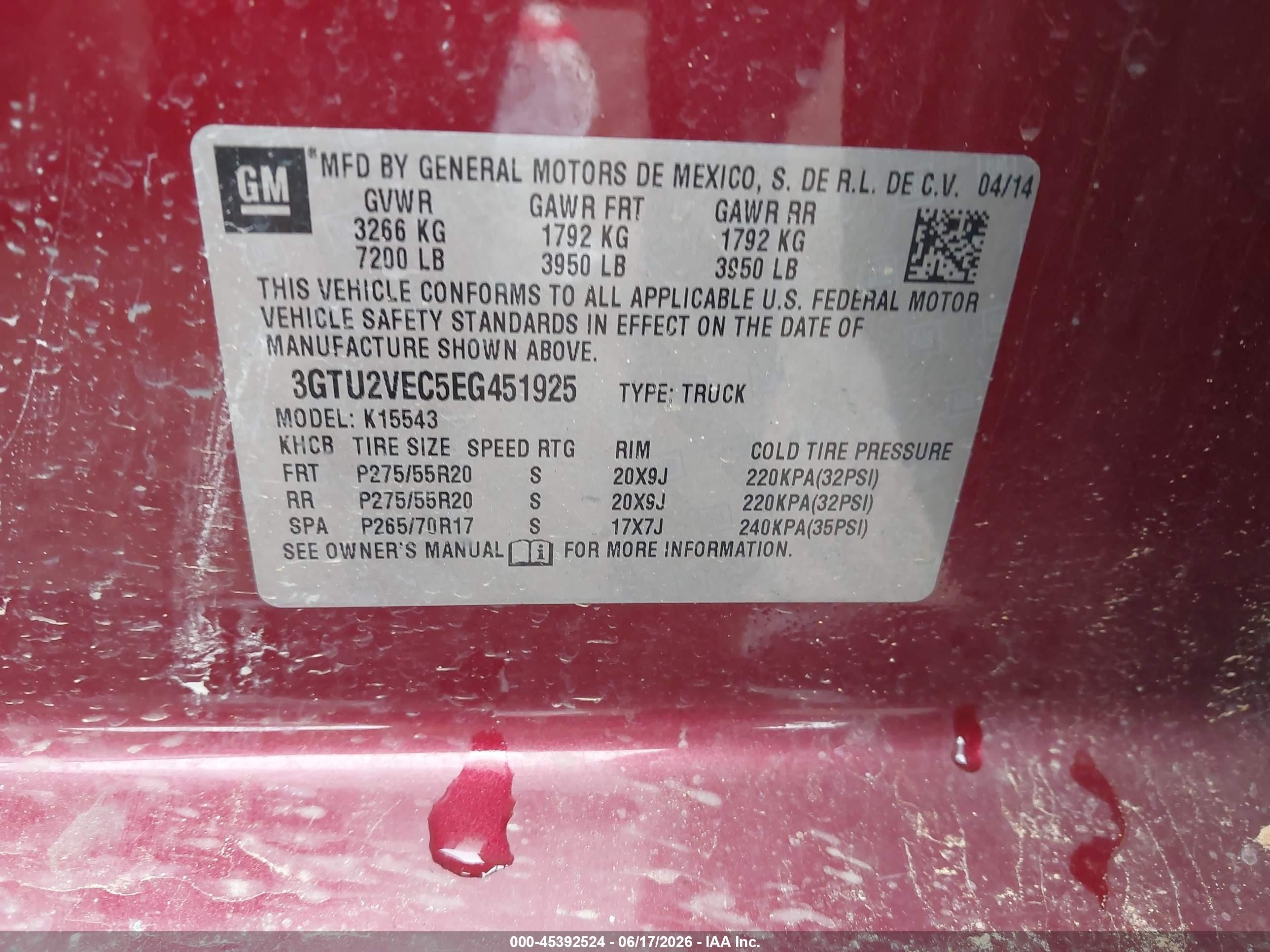 2014 Gmc Sierra 1500 Slt Темно-бордовый vin: 3GTU2VEC5EG451925