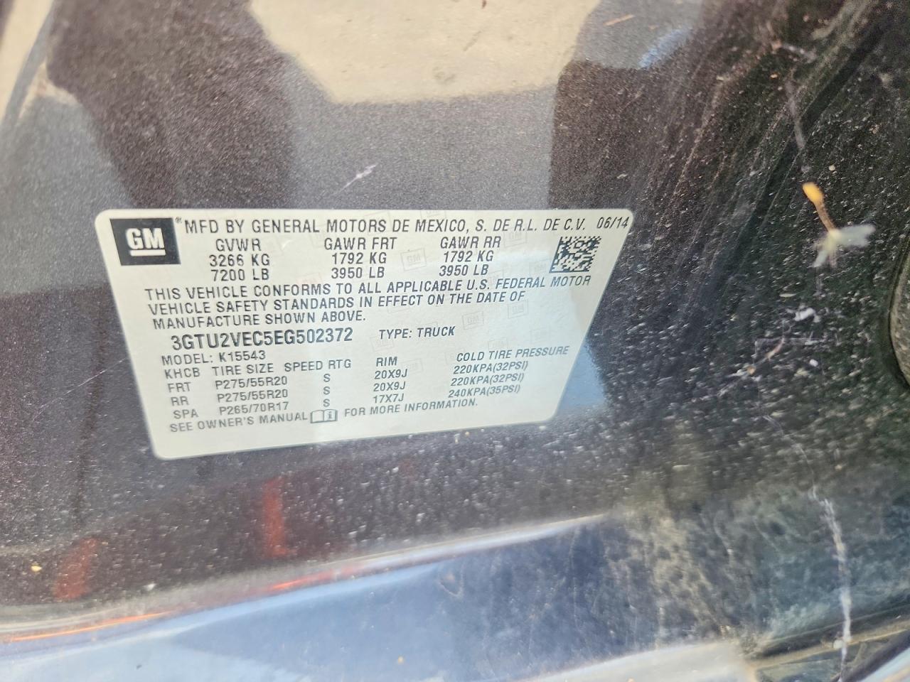 2014 Gmc Sierra K1500 Slt Черный vin: 3GTU2VEC5EG502372