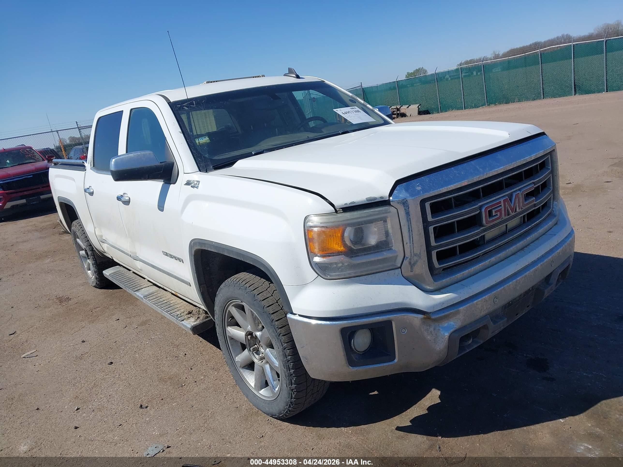 2015 Gmc Sierra 1500 Slt White vin: 3GTU2VEC5FG118626
