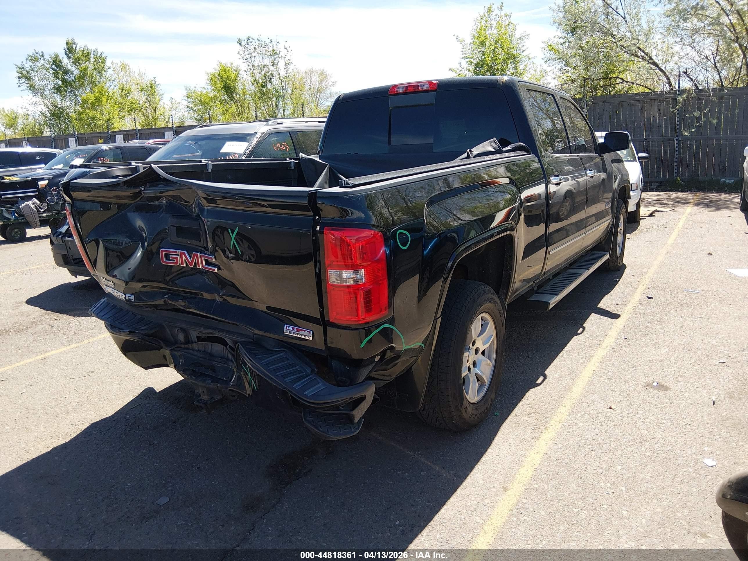 2015 Gmc Sierra 1500 Slt Black vin: 3GTU2VEC5FG145034