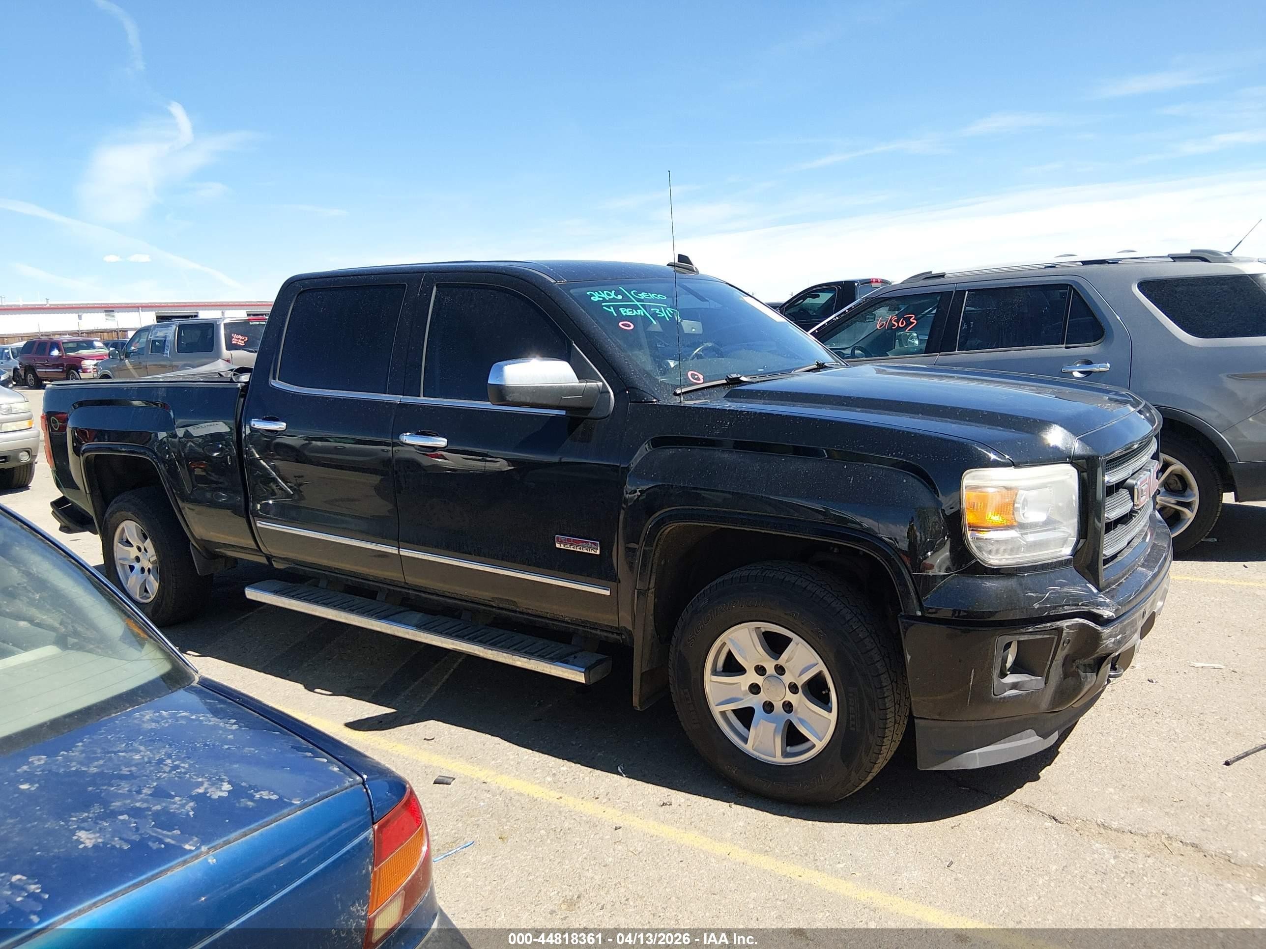 2015 Gmc Sierra 1500 Slt Black vin: 3GTU2VEC5FG145034